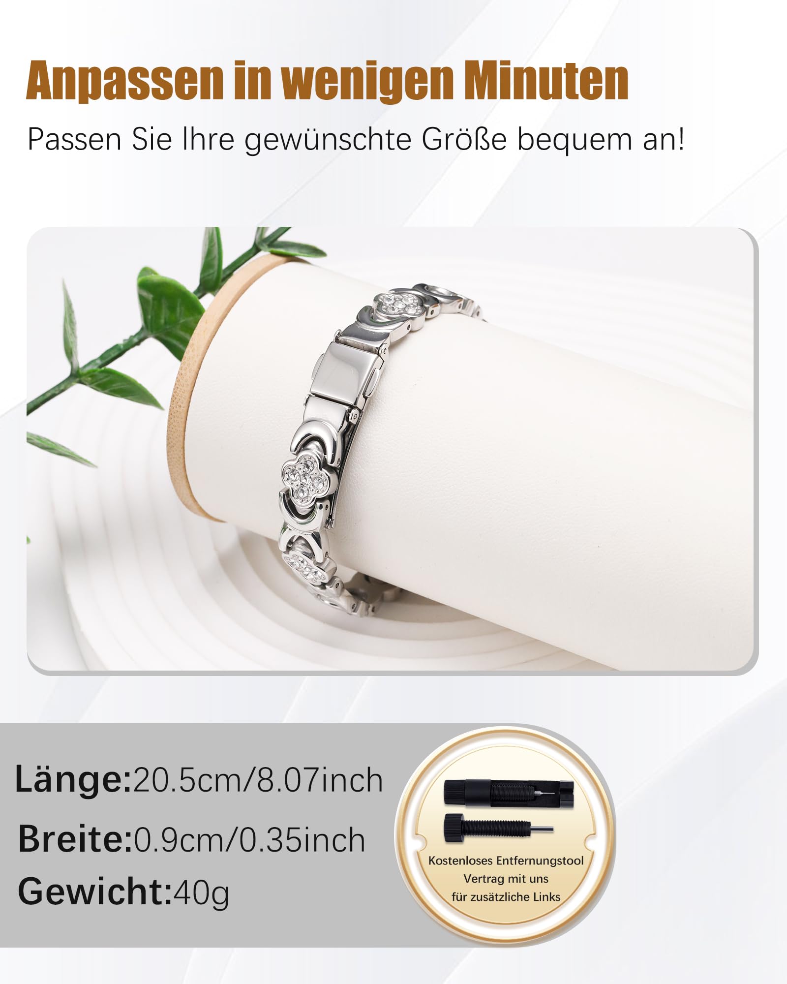 Jeracol Pulsera de cobre para mujer con imanes, pulsera magnética ajustable y anillos magnéticos 99,9% cobre puro, caja de regalo
