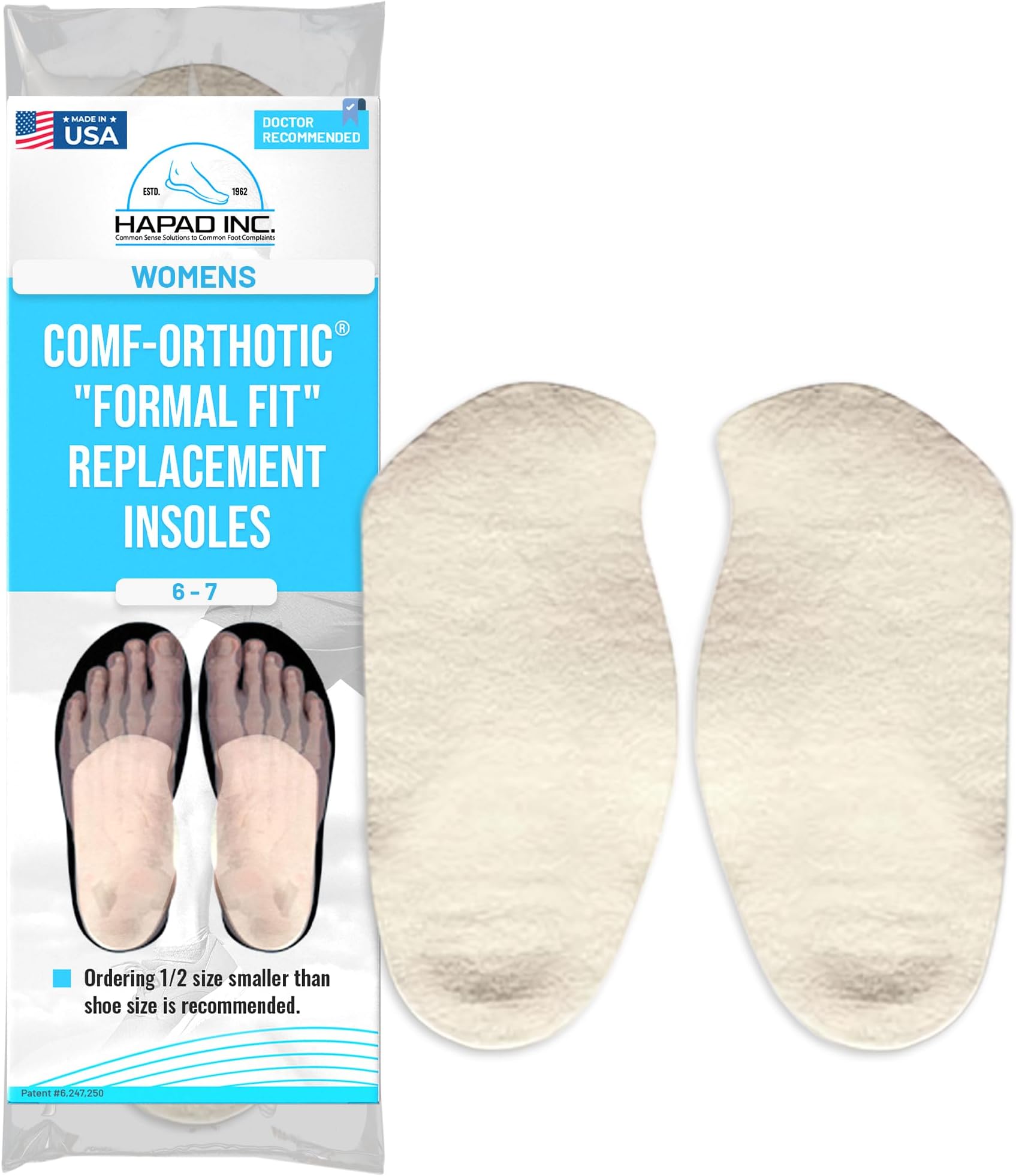 Comf-Orthotic 3/4 Length Insoles Womens 6-7