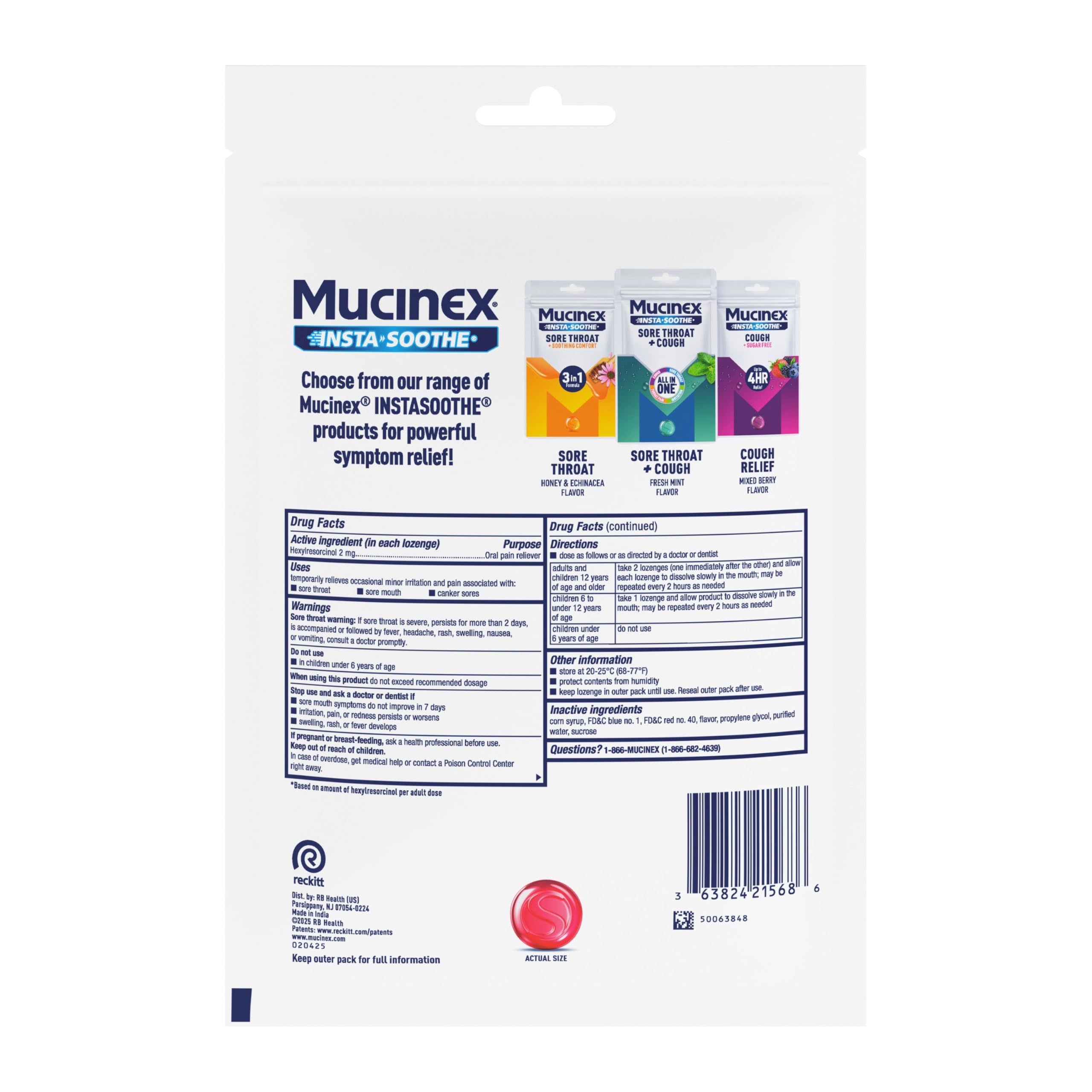 Mucinex InstaSoothe Sore Throat + Pain Relief Elderberry & Wild Cherry Flavor, Fast Acting, Powerful Oral Pain Reliever, 40 Medicated Drops — Amazon image 8