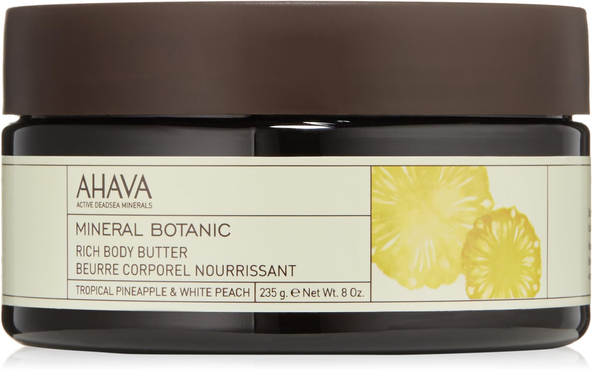 AHAVA Dead Sea Mineral Botanic Body Butter, Tropical Pineapple & White Peach