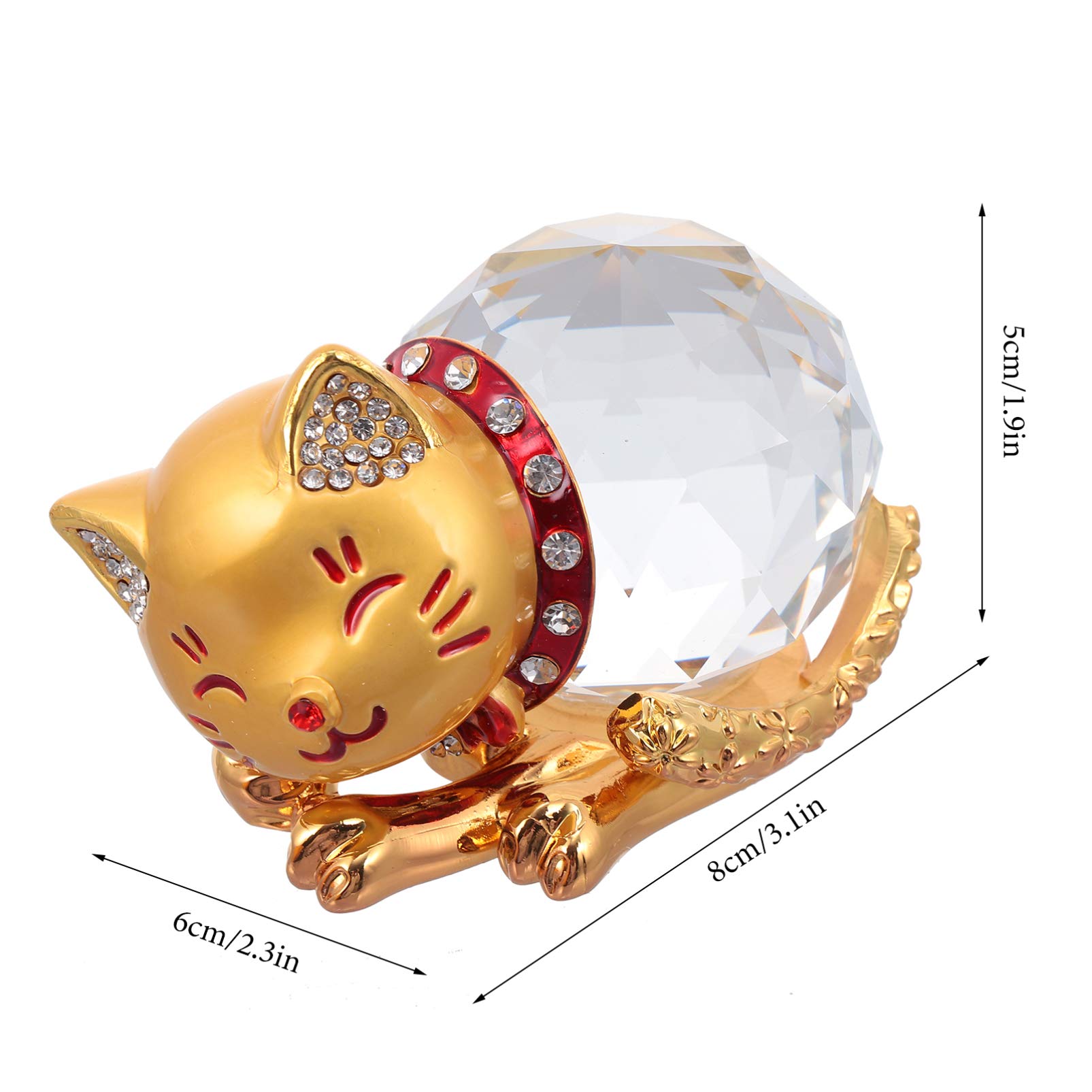 ifundom Ornamento es Estatuilla de Gato de La Suerte de Maneki Neko de Cristal para Decoración de Coche de Cumplea?os de Bodas 2 Piezas Decoración De Escritorio