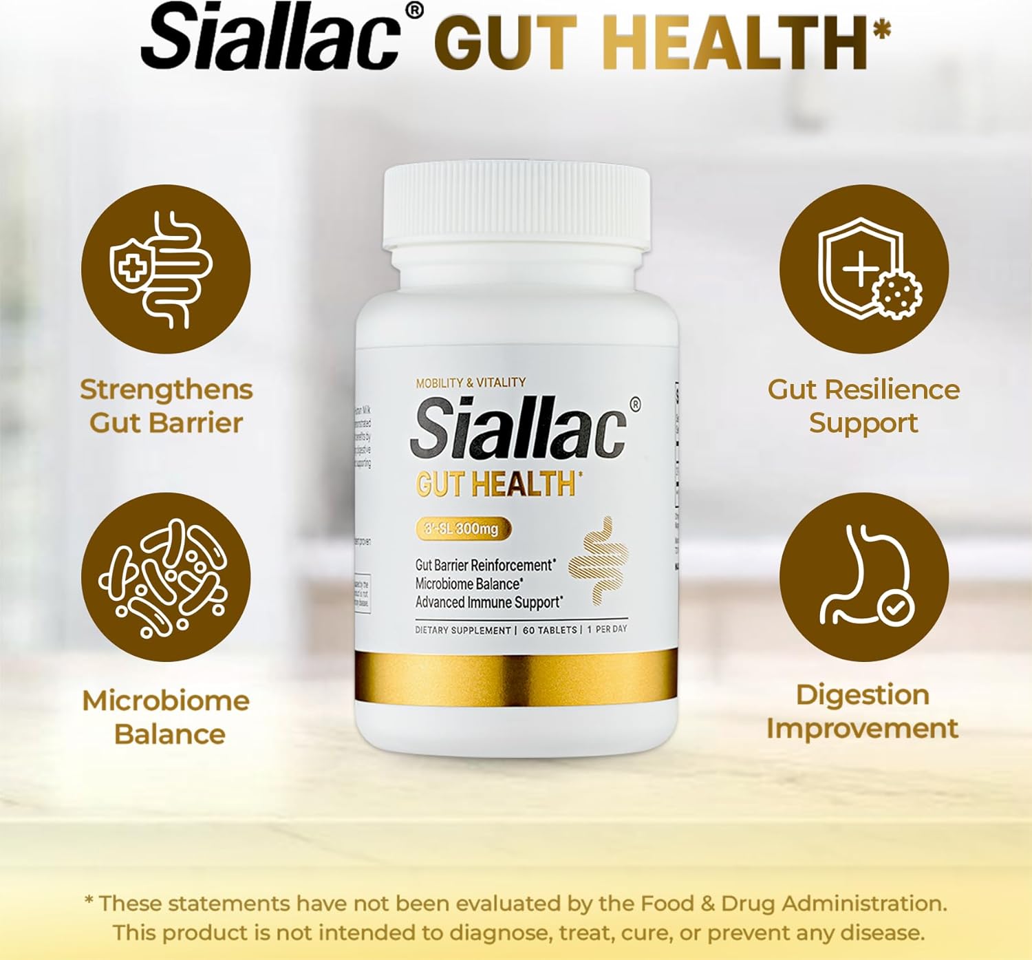 Gut Health - Made in USA - Gut Barrier Function, Epithelial Cell Growth, Immune Support, Enhances Nutrient Absorption, Microbiome Balance (HMO 3'-SL) - Image 3