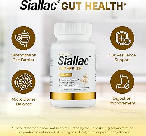 Miniatura 3 de SIALLAC Salud intestinal, fabricado en Estados Unidos, función de barrera intestinal, crecimiento de células epiteliales, apoyo inmunológico, mejora