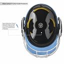 DSC DEFENDER Cricket Helmet for Men & Boys (Adjustable Steel Grill | Back Support Strap | Light Weight | size:Small (Sky Blue) gallery image