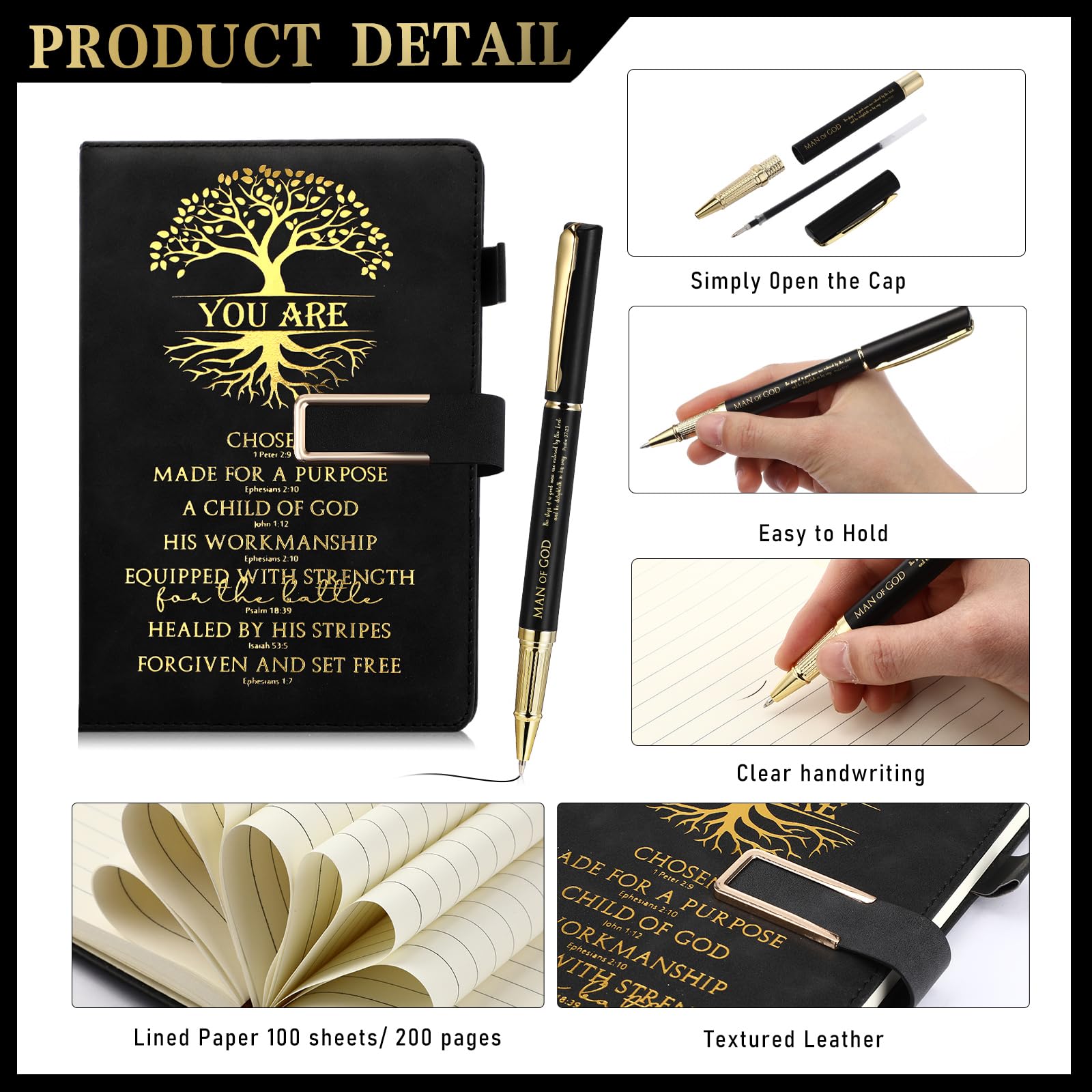 Pickmesh 3-teiliges Geschenk-Set für Herren, A5, Leder-Tagebuch mit Kugelschreiber und 482 ml Kaffeebecher, für Geburtstag, Hochzeit, Vatertag, Abschlussfeier, Krankenschwesterwoche, Lehrertag