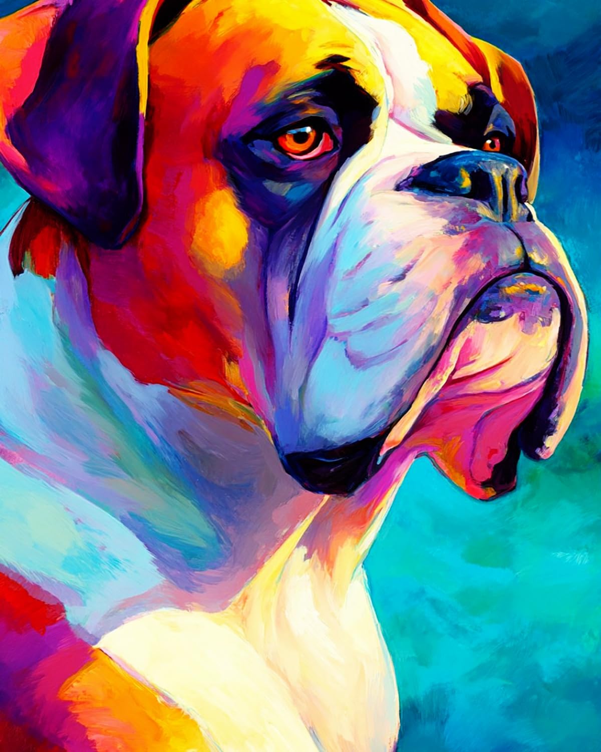 LIUBAISHI Paint by Numbers for Adults, DIY Acrylic Painting Kit, Boxer Dog, 40x50 cm Canvas