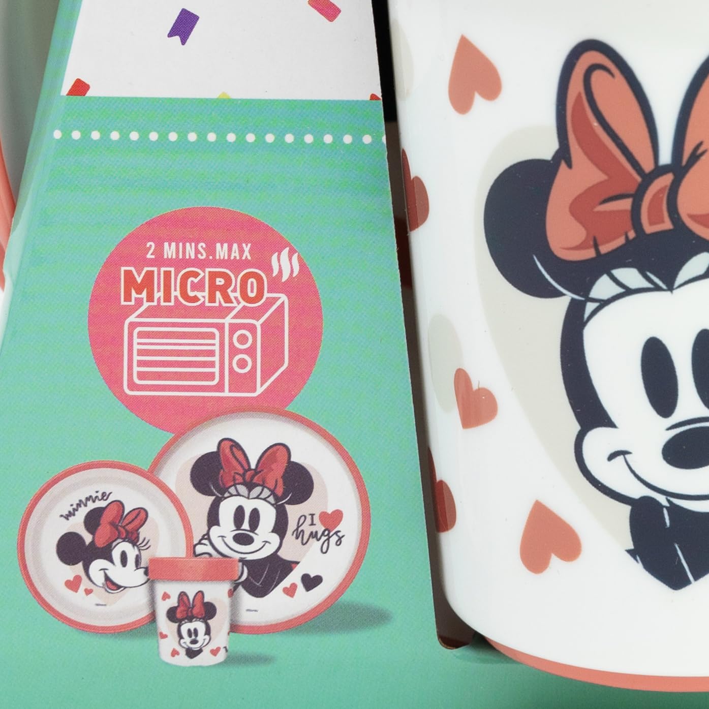 Stor SET 3 PCS VAJILLA PREMIUM BICOLOR ANTIDESLIZANTE MINNIE MOUSE HEART FULL