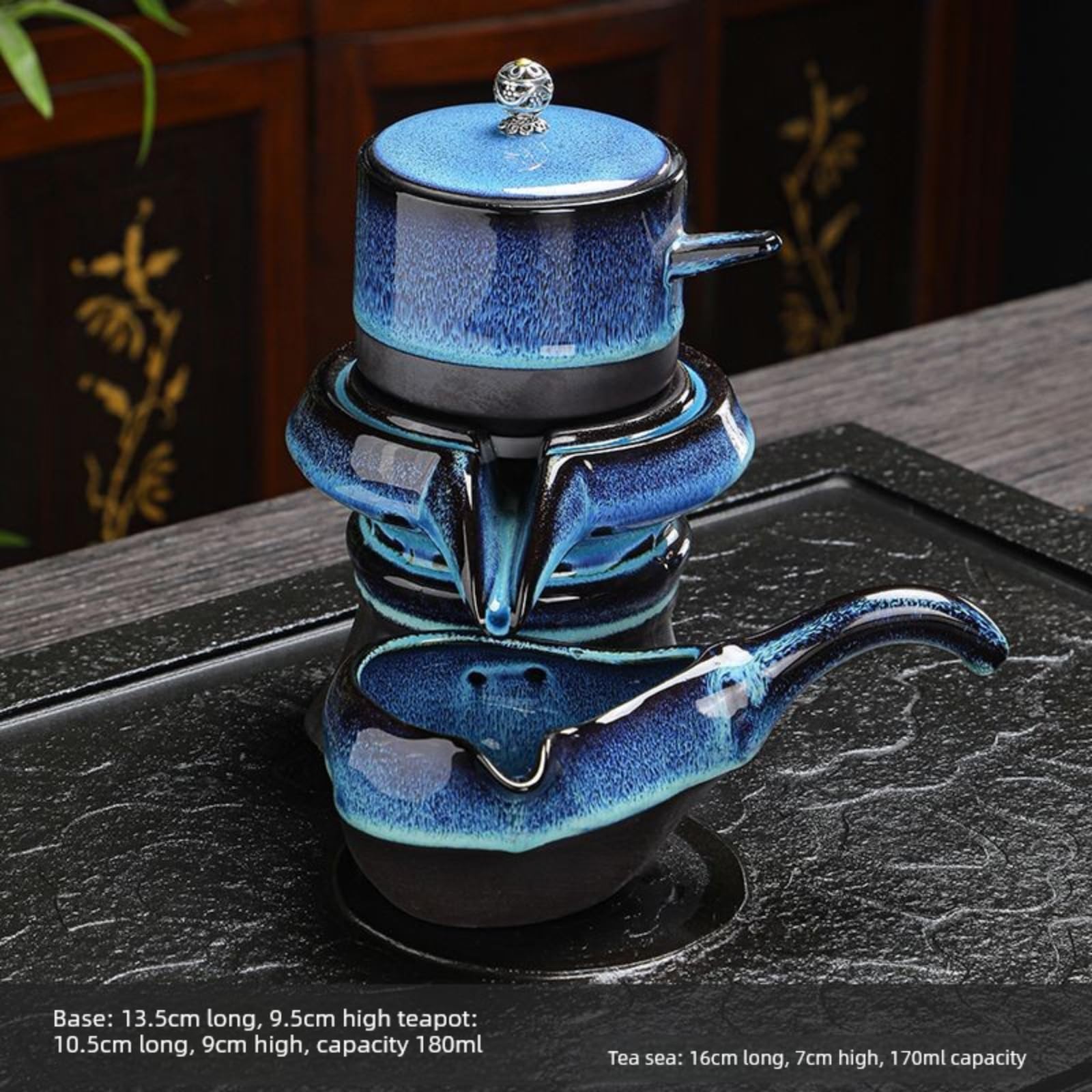 Półautomatyczny zestaw do herbaty kungfu, 180 ml 175.8 g, żaroodporny domowy ceramiczny zaparzacz do herbaty