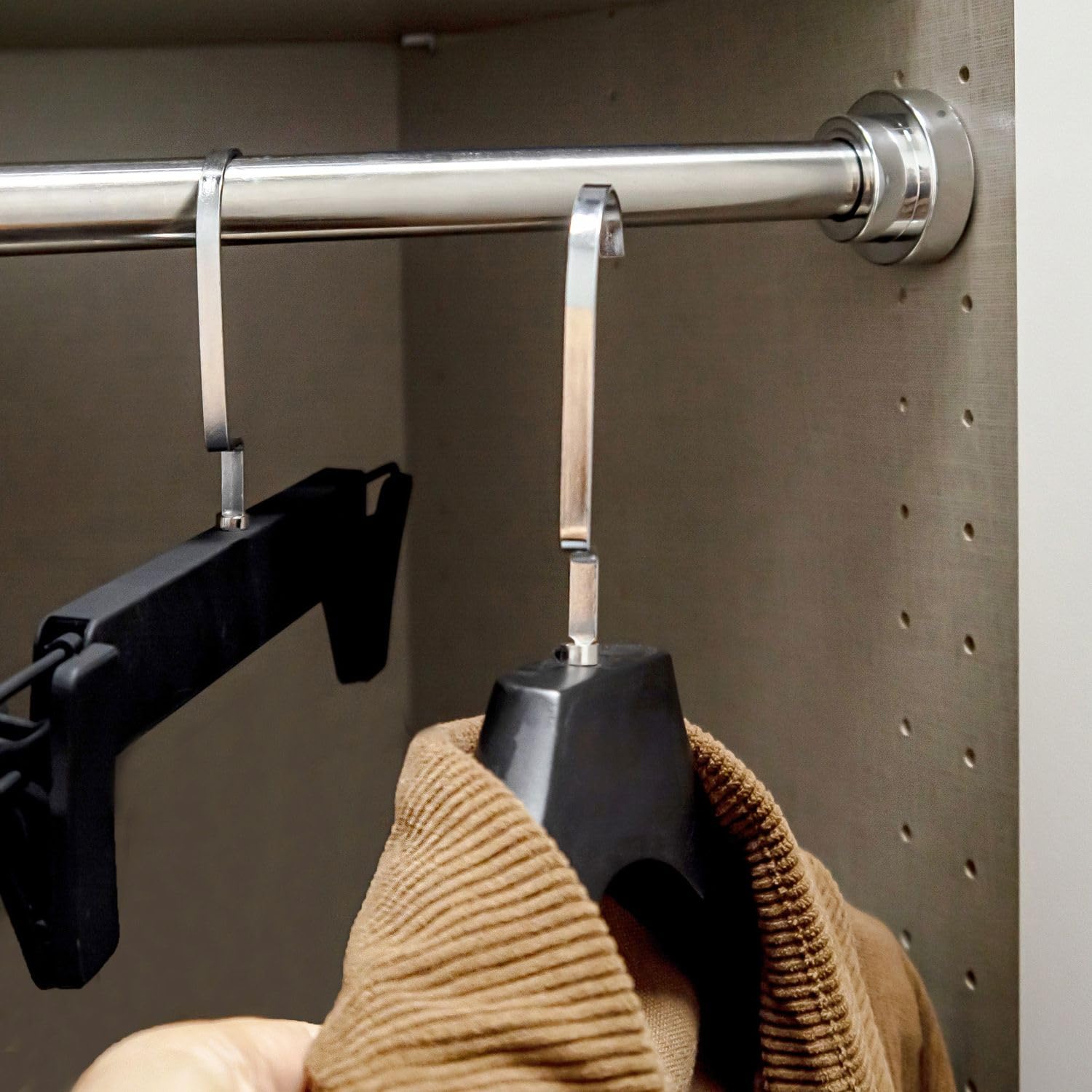 Uitschuifbare Douchegordijnstang 48-200cm - Geen Boor, Roestvrij Staal Telescoopstang Zwart Met Anti Slip