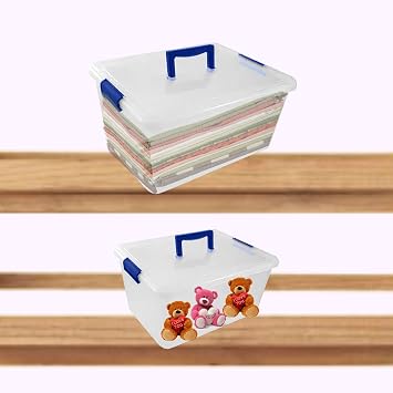 RelianceUK 4 X 3.5L Small Clear Plastic Storage Box with Clip Lock Lid and Handle | Durable Stackable Containers | Space Saving Organiser for Home, Office, Kitchen & Bedroom (3.5 Litre / 4 Pack)