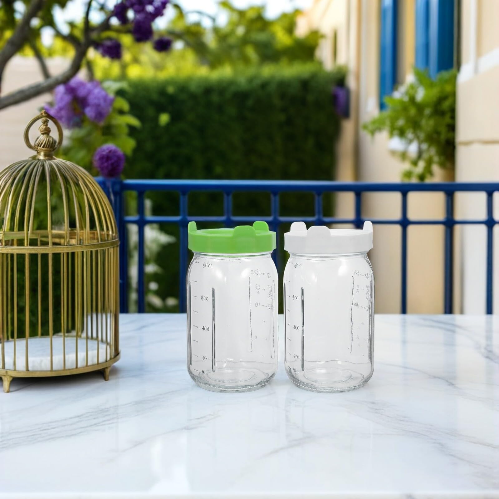 2 Pièces Kit de Germination en Verre avec Couvercle Drainage et Manchon D’ombrage pour Croissance Contrôlée des Graines à Germer à Domicile Cuisine
