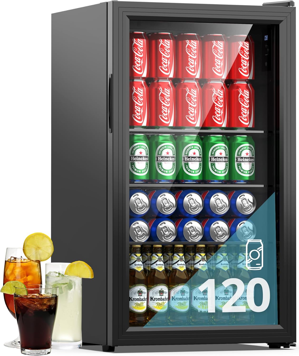 Double Door Coca Cola Mini Fridge Glass Door Coca-Cola CRF32BKCK - Main Image
