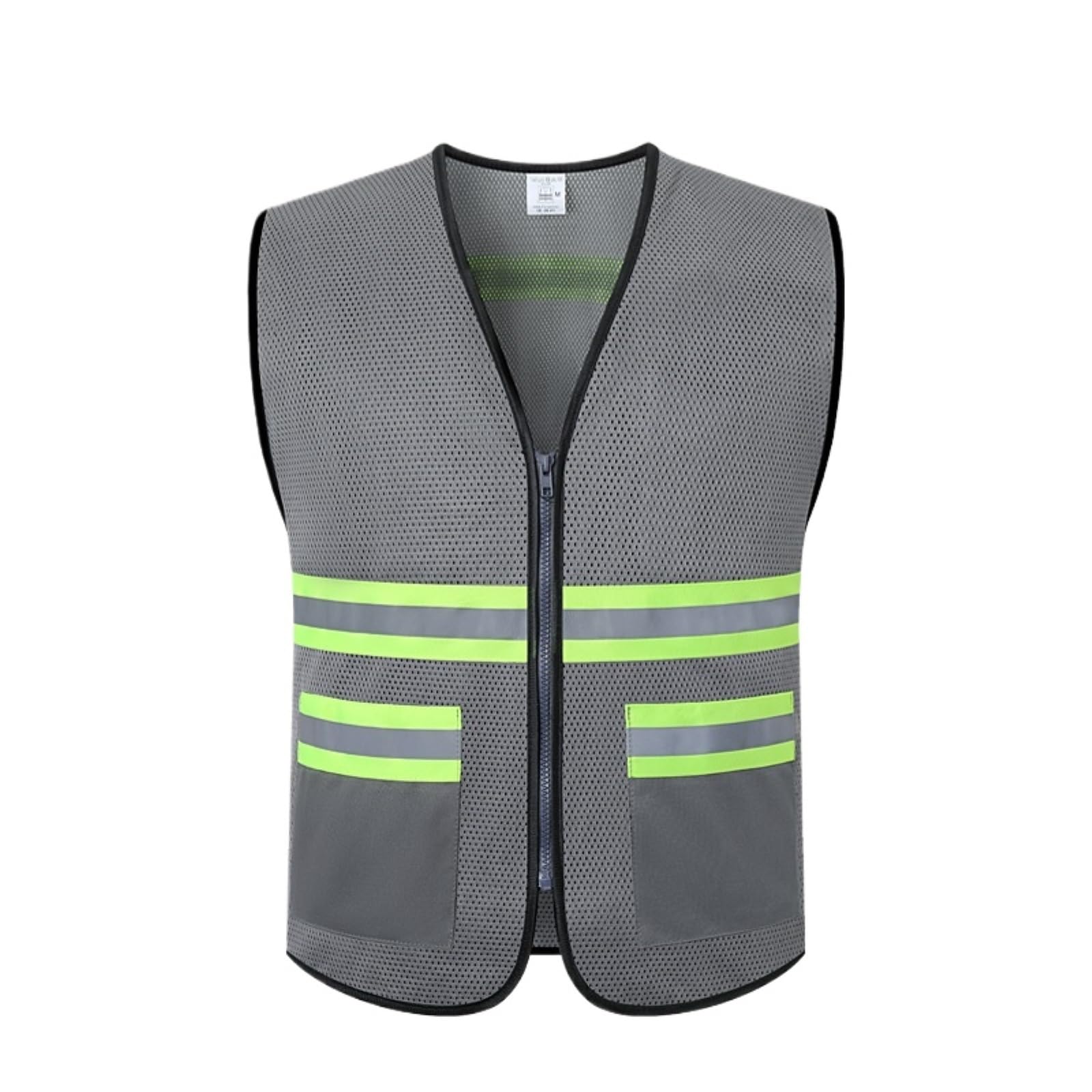 Chaleco Reflectante Gris, Chaqueta De Seguridad Ligera De Malla For Exteriores