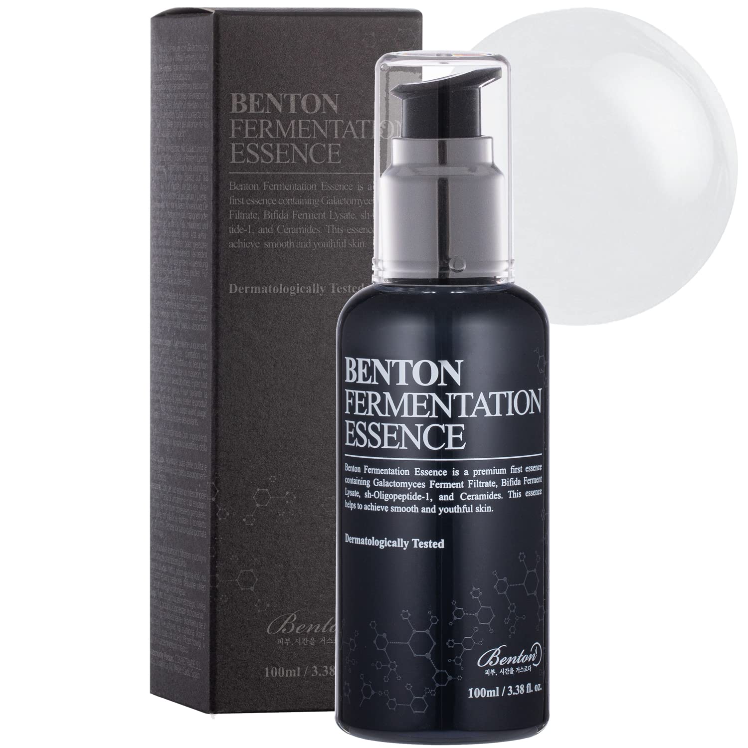 BENTON Fermentation Essence 100ml (3.38 fl.oz.) - Galactomyces Ferment Filtrate & Bifida Skin Fiirming & Vitalizing Essence, Anti-Wrinkle, Hydrating, for Dull & Dry Skin