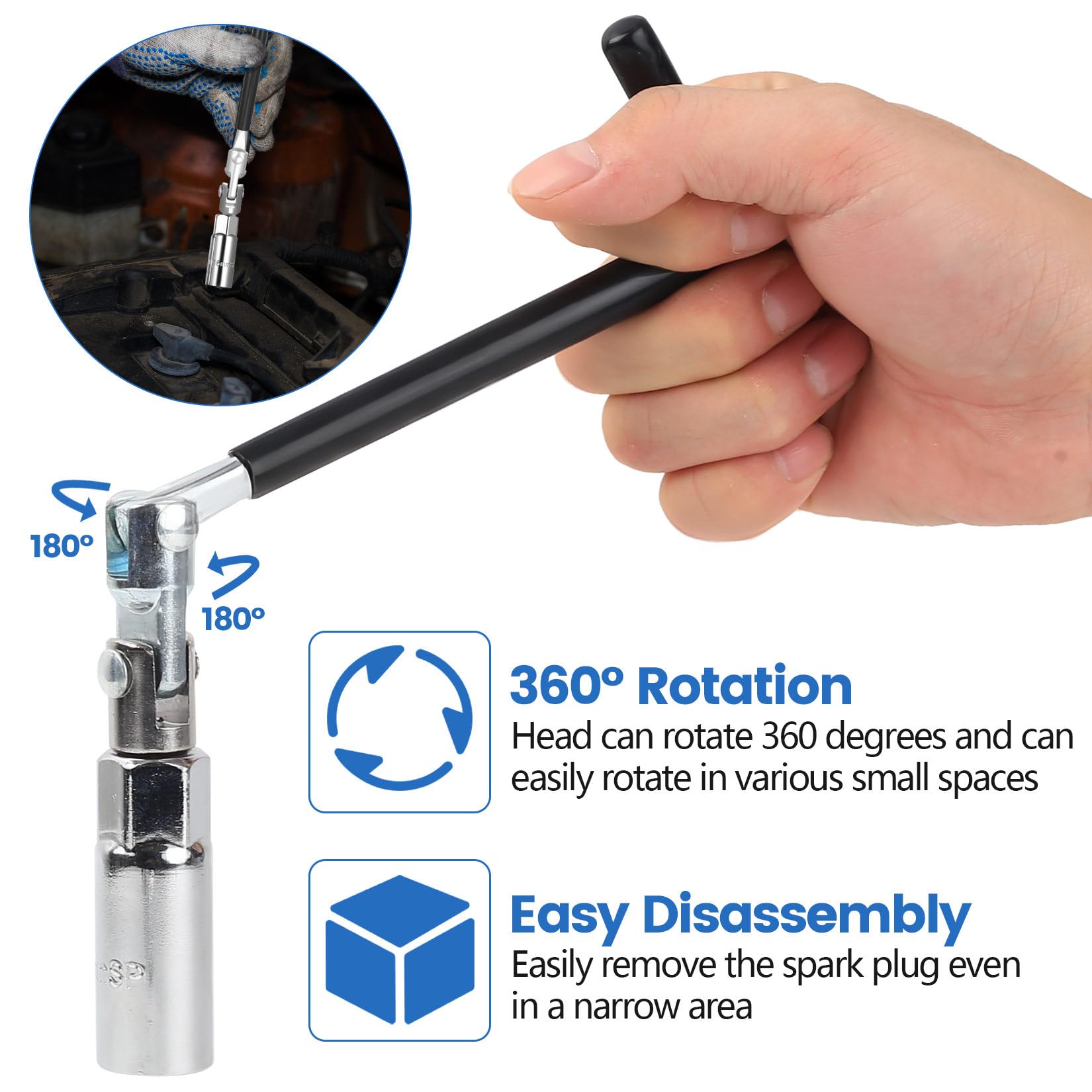 Zrfgbxim 1 Clé à Bougie & 3 Clés à Bougie D'Allumage Douilles