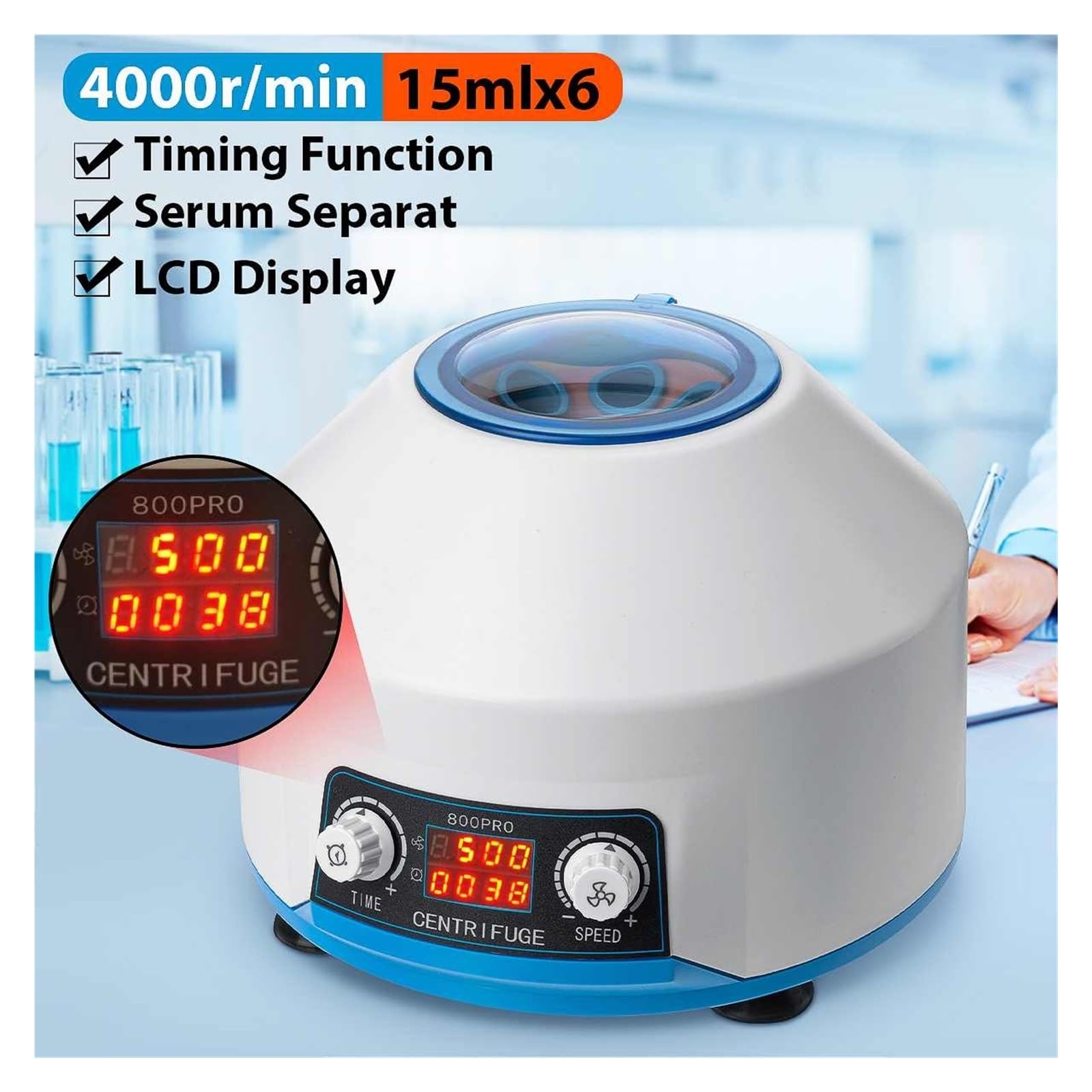 Funkcja pomiaru czasu Wirówka elektryczna Oddzielna surowica 50W 4000r/min Laboratorium laboratoryjne Praktyka medyczna Wirówka stołowa Sprzęt laboratoryjny