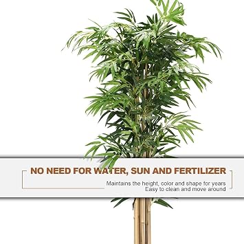 BestComfort 5 Feet Artificial Bamboo Silk Tree, Decorative Indoor House Fake Plant, Artificial Leafy Tree Faux Potted Indoor Floor Plant for Home Office Decor