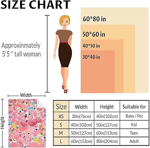 Miniatura 3 de Manta de flamenco de regalo, 40 x 50 pulgadas, bonita manta para mujeres y niñas, mantas suaves y mullidas rosas para cama, sofá y sala de estar