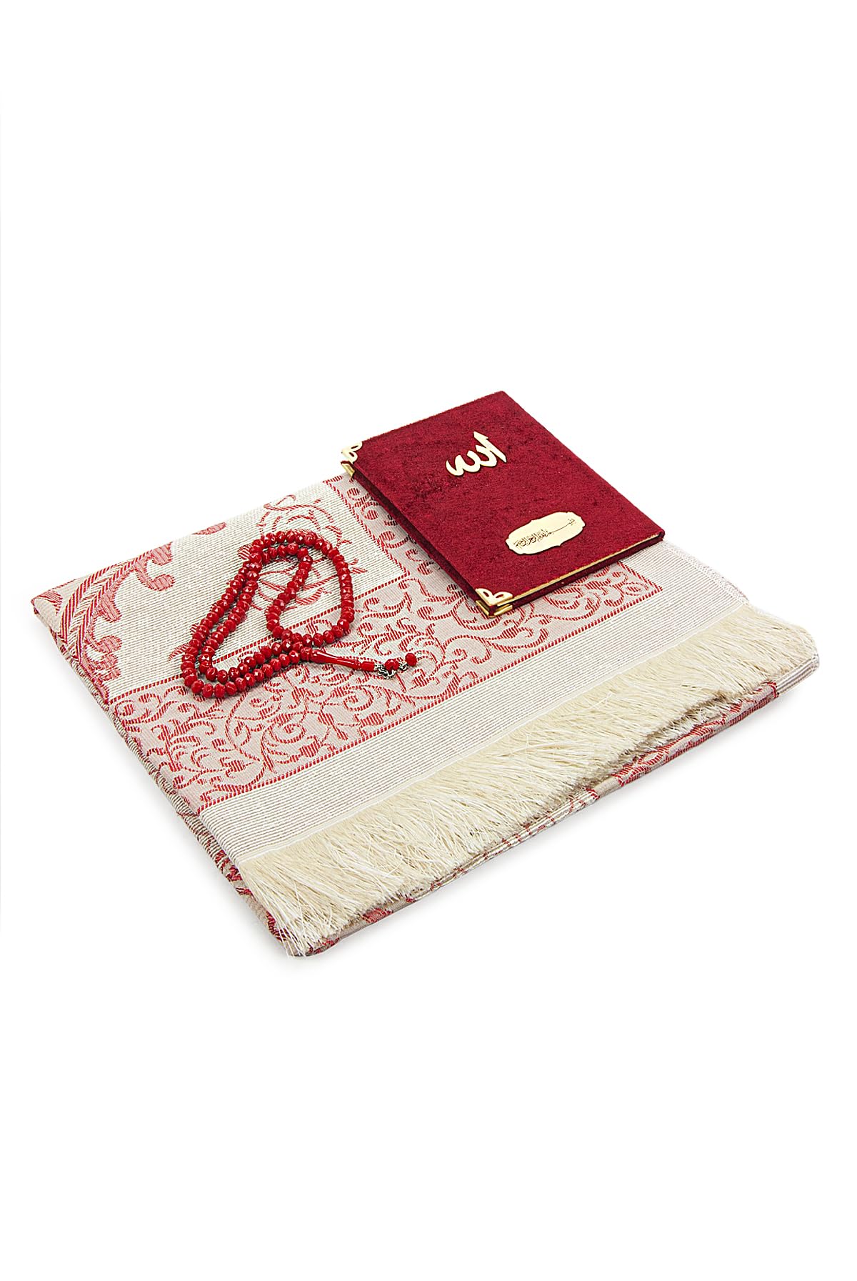 ihvan online Prayer Gift Set for Men & Women, Muslim Taffeta Prayer Rug, Salah Mat, Beads Rosary - Image 3