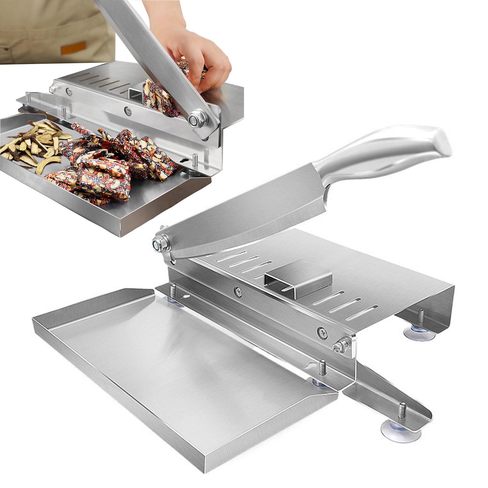 Cortadora de carne manual, cortadora de huesos para pollo, pato, pescado y cordero de uso doméstico, guillotina de carne comercial de acero inoxidable para olla caliente, shabu, barbacoa coreana,