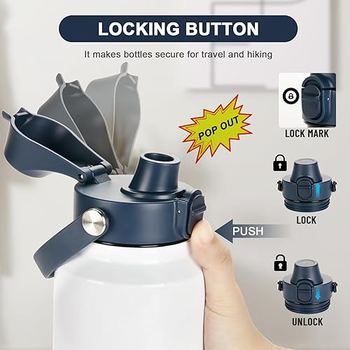 Miniatura 2 de EIPOSAU Tapa de boquilla para botella YETI Rambler, sin BPA, tapa ideal para beber YETI, se adapta a botellas de 18, 26, 36, 64 onzas, tapas de