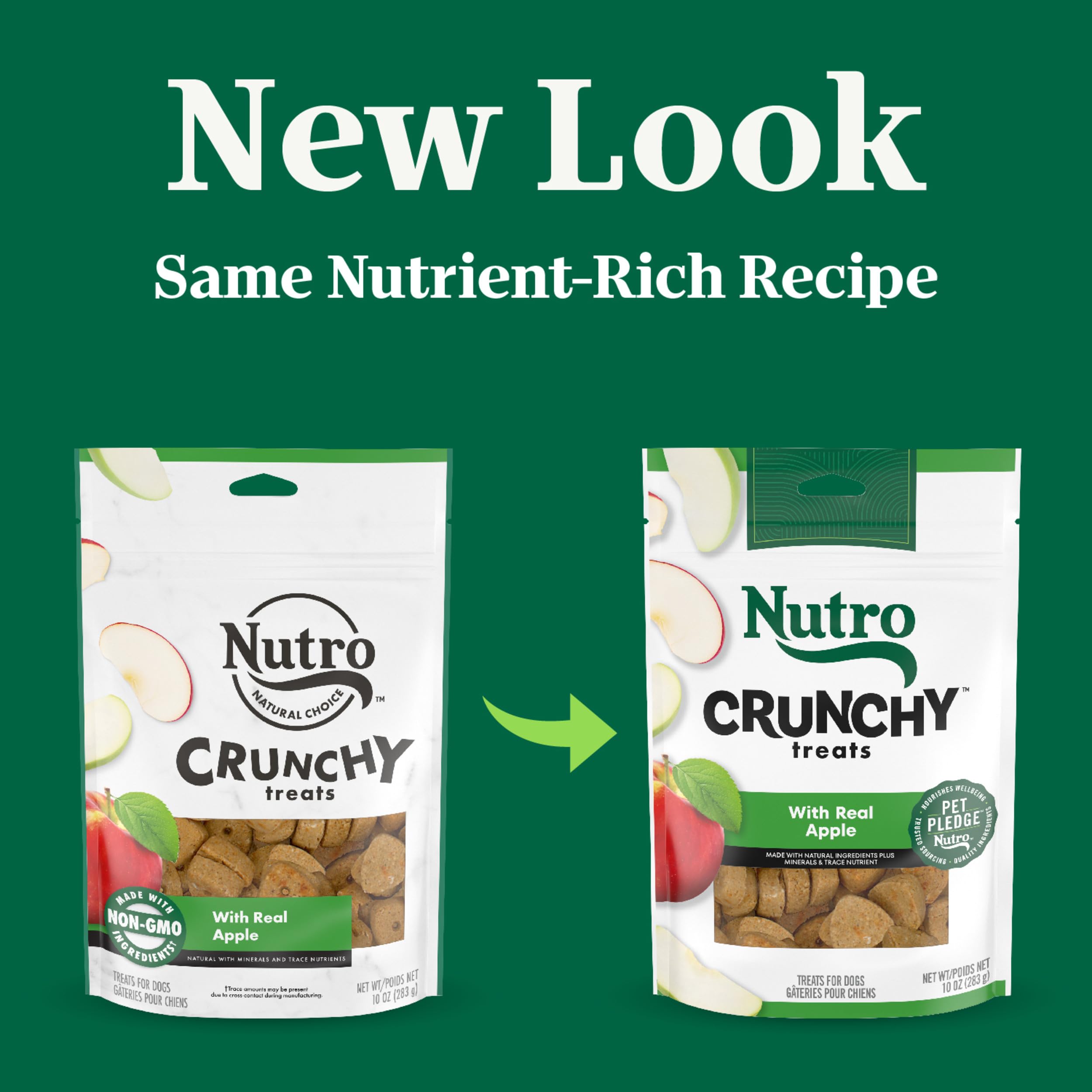 Nutro Crunchy Dog Treats with Real Apple, Training Treats for Dogs, 10 oz. Bag Apple 10 Ounce (Pack of 1) - 1