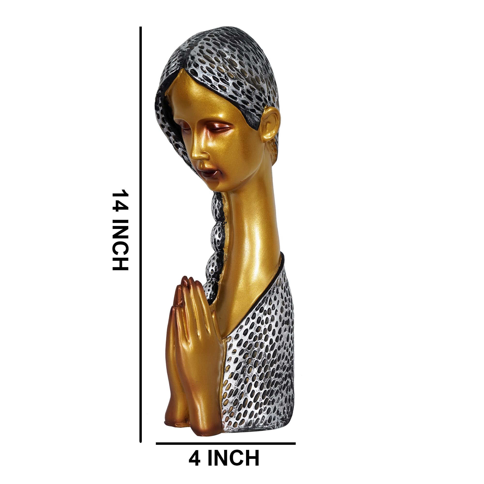 Zart Welcome Lady Resin Figurine - Multicolor Home Decor -3 Zart Welcome Lady Resin Figurine - Multicolor Home Decor -3