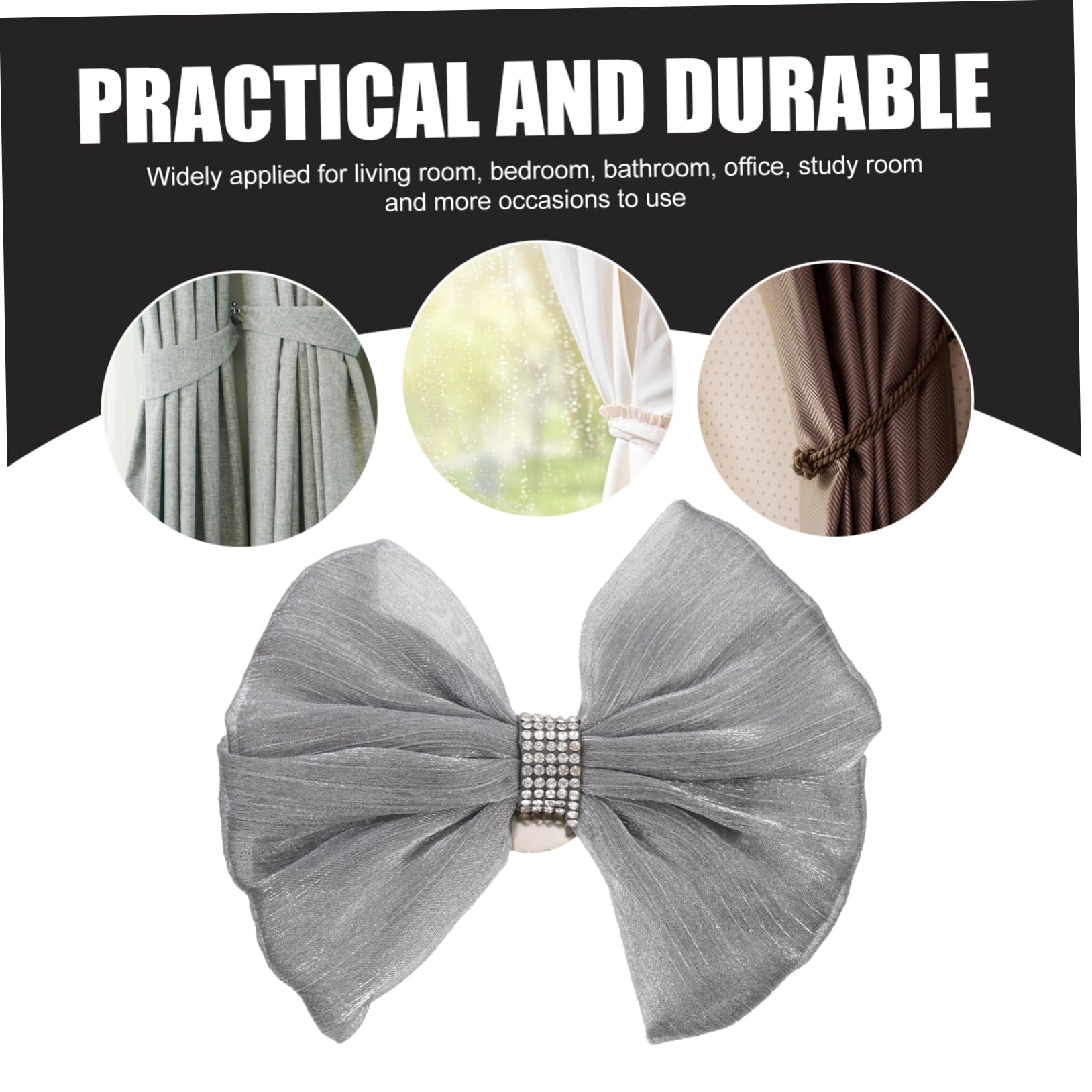 Abaodam 4pièces Élégant Nœud pour Rideaux Attaches Décoratives Boucle pour Fenêtres pour Voilages Et Douces Draperies