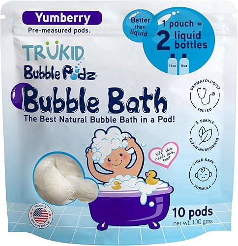 Miniatura 15 de TruKid Bubble Podz - Baño de burbujas para bebés y niños, bomba de baño refrescante suave para pieles sensibles, pH balance 7 para sensibilidad