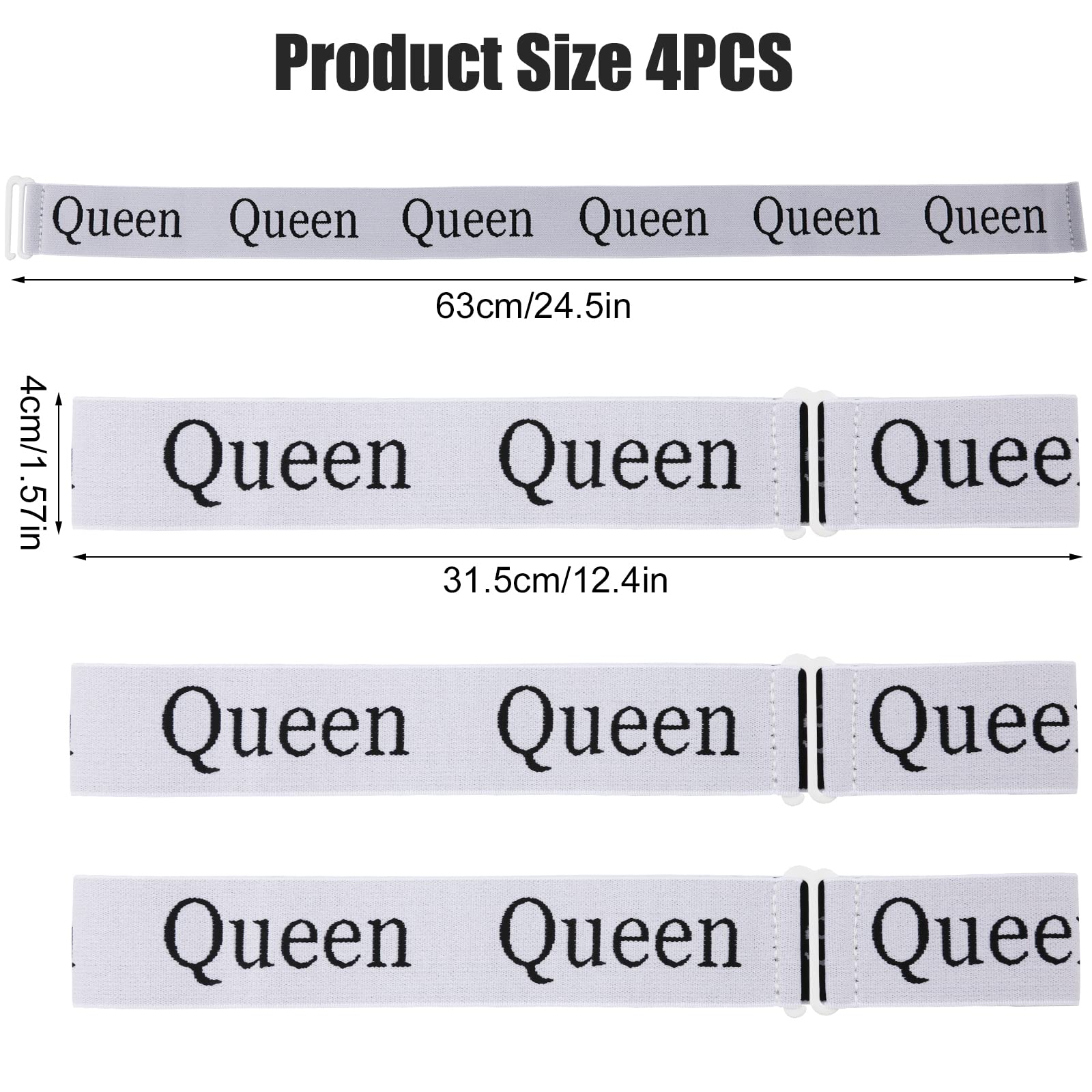 4pcs Sheet Keeper, Bed Sheet Organizer Bands Elastic Bed Sheet Straps Bedding Bands for Linen Closet Wardrobe Laundry Organization and Storage (Queen)