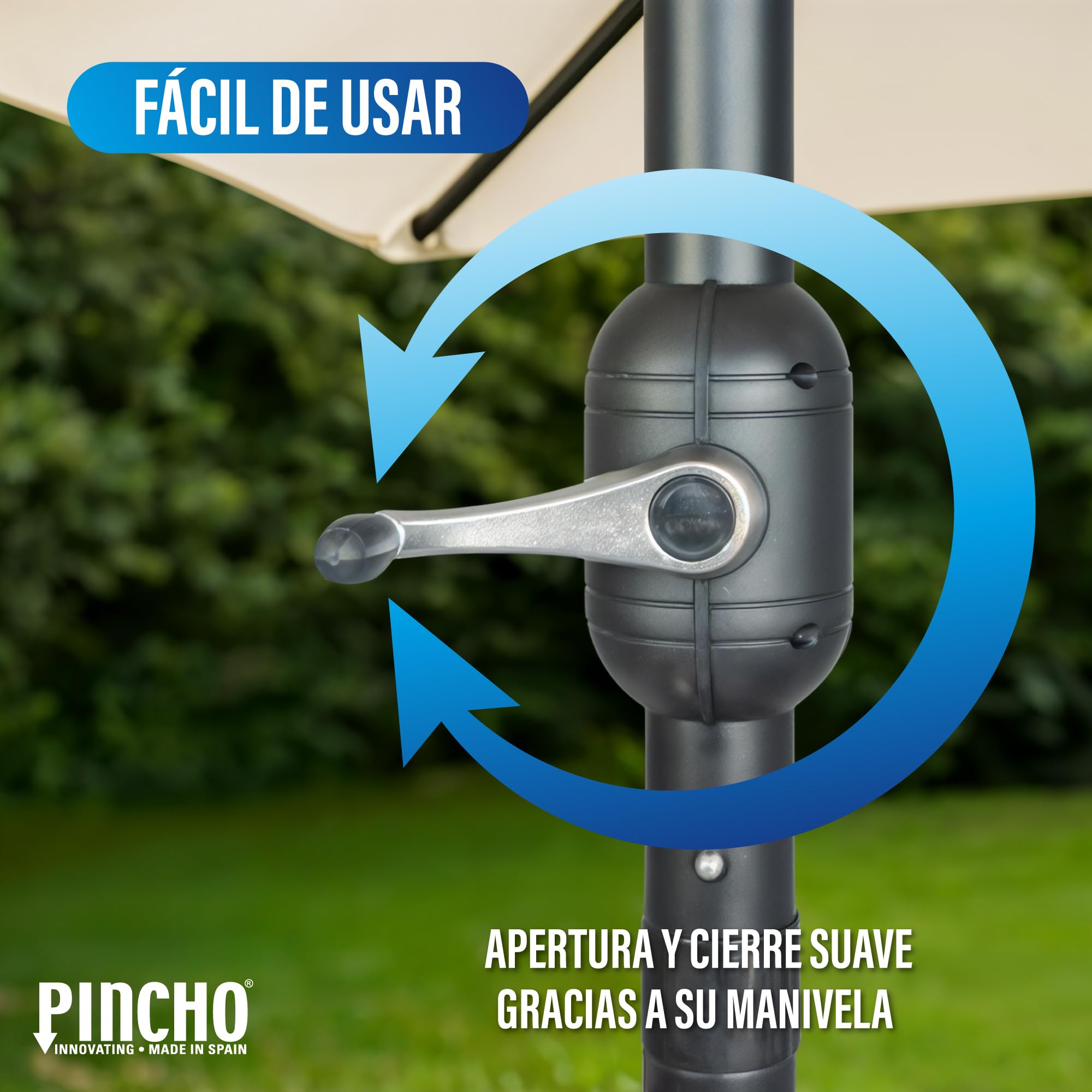 Pincho Sombrilla Parasol Doble para Jardín 4,60x2,70x2,38 m Sombrilla Gigante Anti UV con Manivela para Exterior Patio Terraza Piscina Color Beige