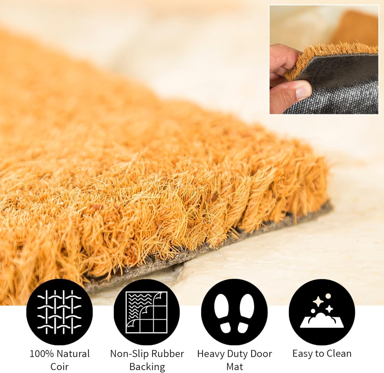 NCAA Indiana University Coir Doormat, CFP National Champions 2025-26, 28 x 16 Inches College Sports Coir Mat, Non Slip Back Front Door Welcome Floor Mat, Indoor Outdoor Entrance Rug