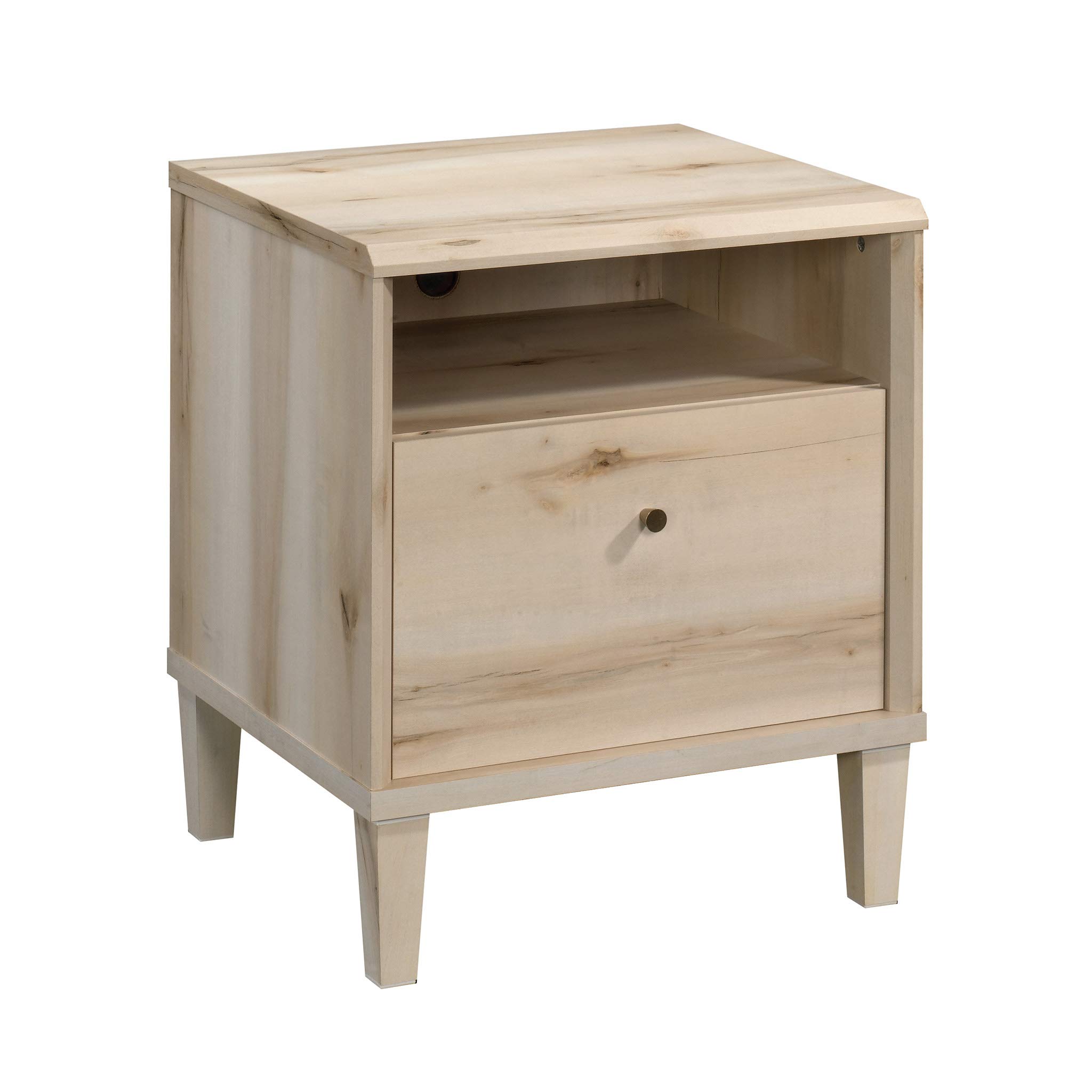 Sauder Willow Place 1-Drawer Night Stand with Open Shelf Storage, Pacific Maple Finish
