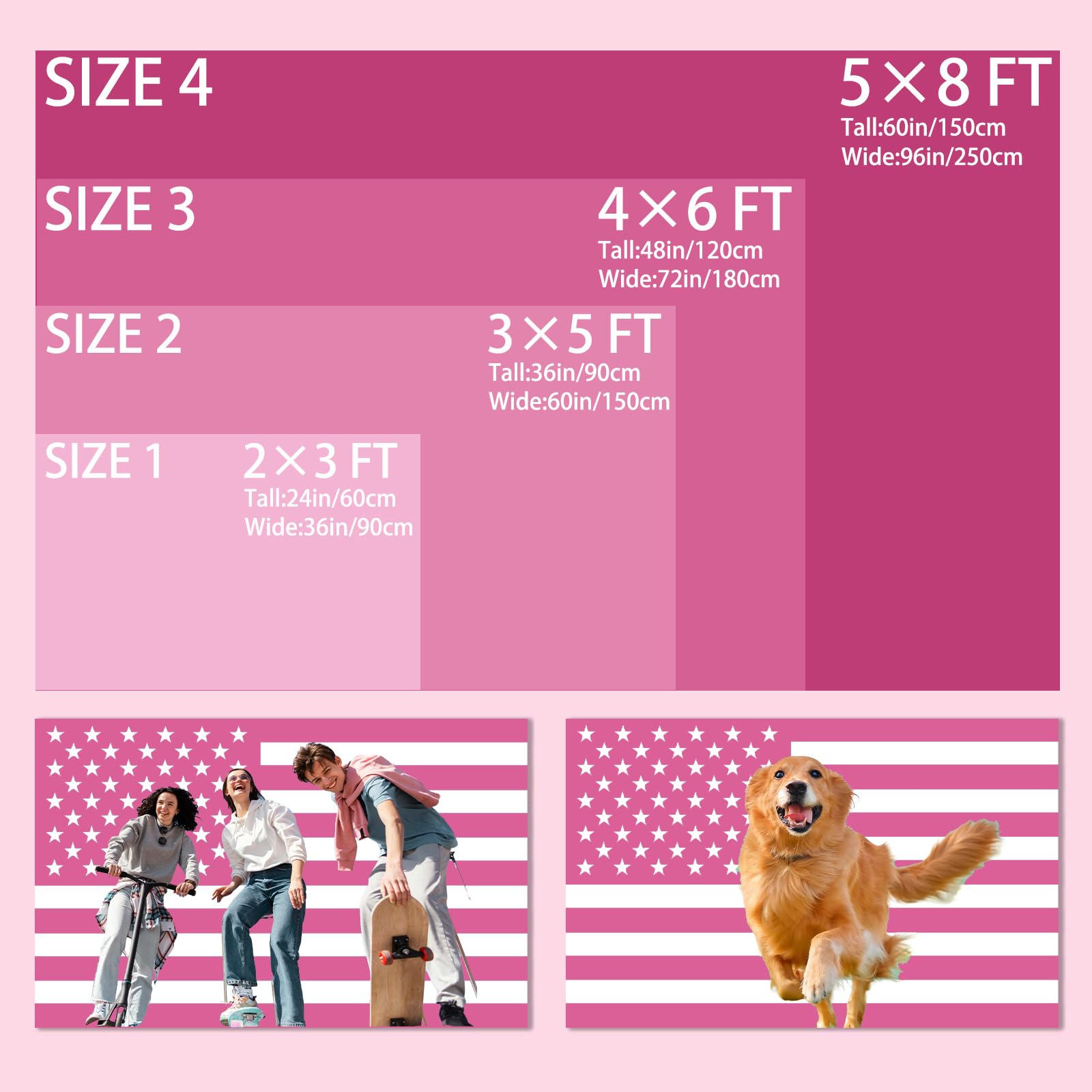 Bandiera rosa personalizzata 9,6 x 1,5 m, bandiere divertenti personalizzate Progetta la tua immagine Logo Testo foto Testo singolo/doppio lato personalizzato bandiera arazzo per camera da letto