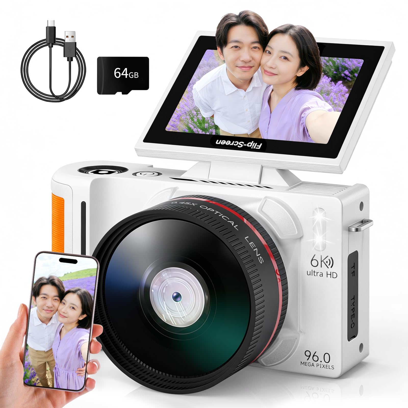 デジカメ 6K 9600万画素 Wi-Fi機能 デジタルカメラ Amazon | Udoric デジカメ 6K 9600万画素 Wi-Fi機能 デジタルカメラ 18