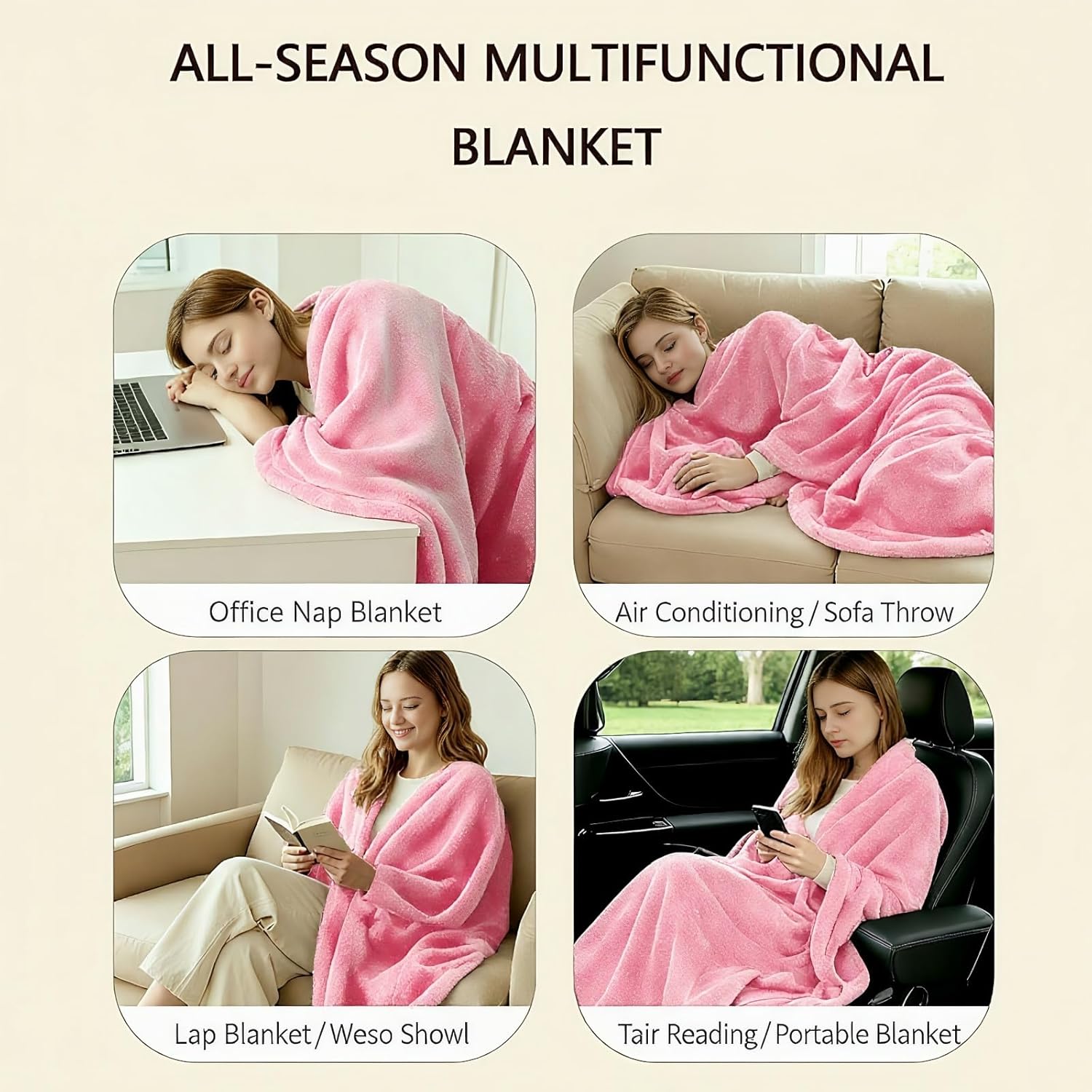 Fleece Throw Blanket, Ultra-Soft Blanke, Lightweight, Comfortable, Double-Layer Double-Sided Flannel, Suitable for Beds, Couch, Travel, and Camping, Suitable for All Seasons (65 x 57 Inch) - Image 6
