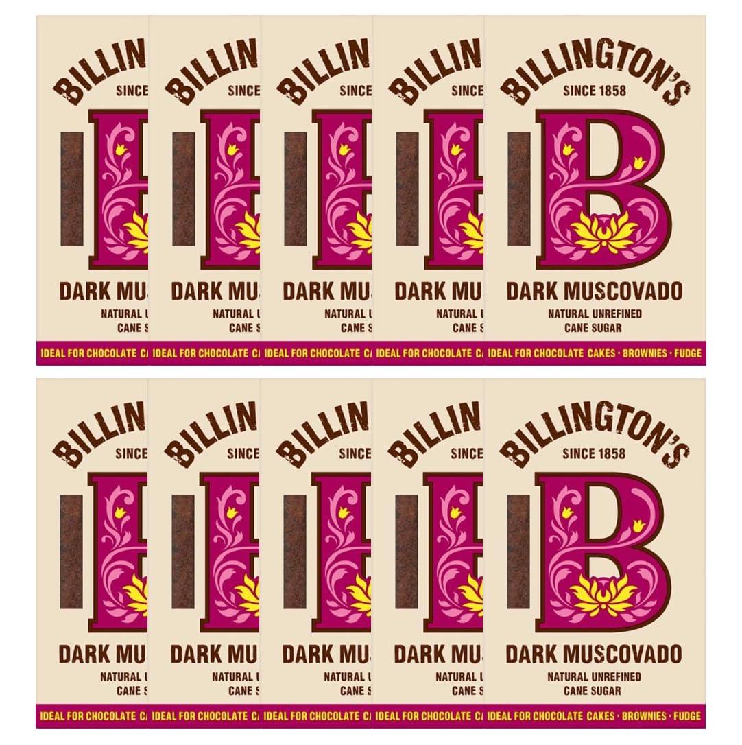 Billington’s Dark Muscovado unraffinierter dunkler Rohrzucker 10X 500G – importiert von Shestore24