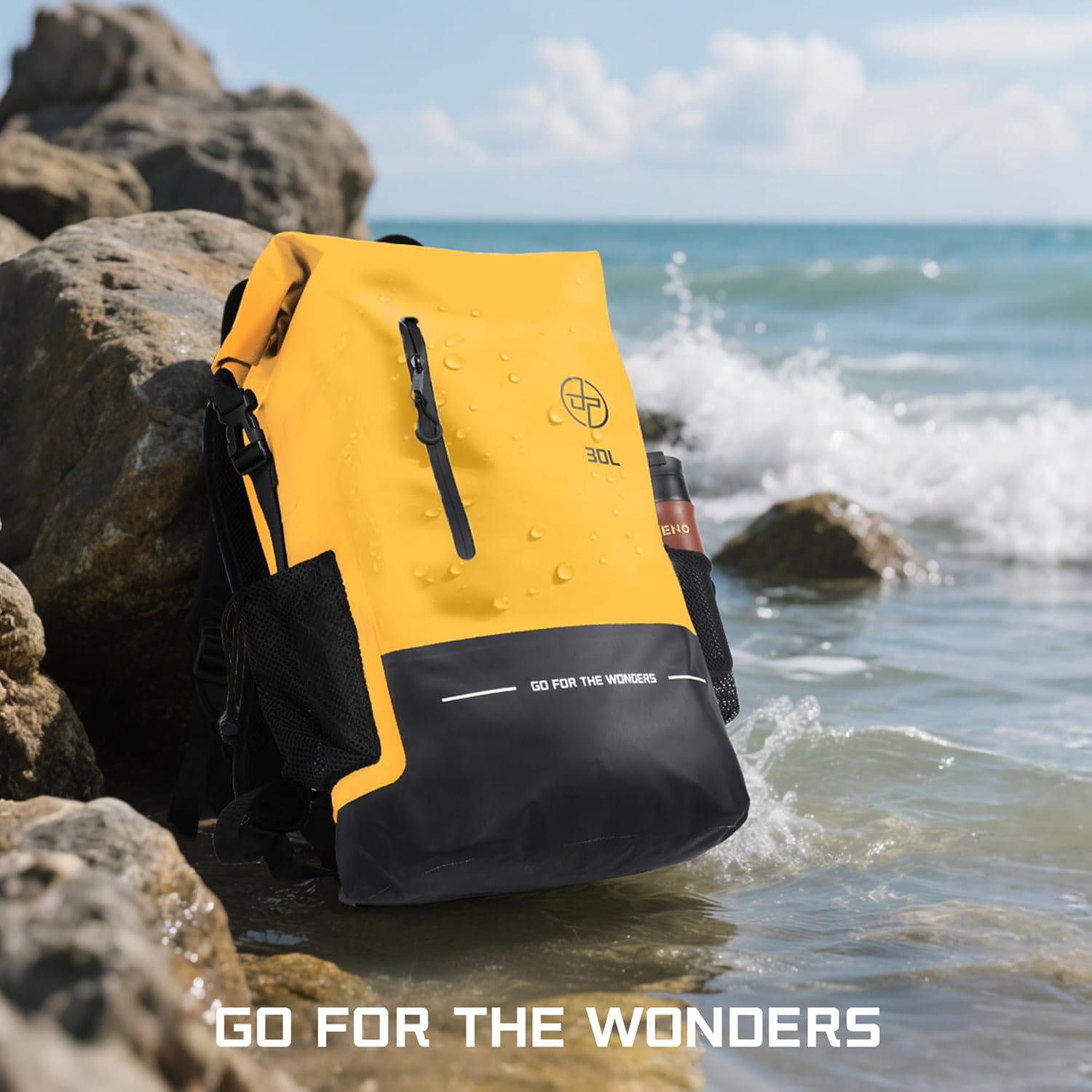 UPWELL 30L Waterproof Dry Bag Boating Backpack for Travel Hiking Camping Kayaking Hiking Swimming Floating Submersible Dry Bag yellow - Image 7