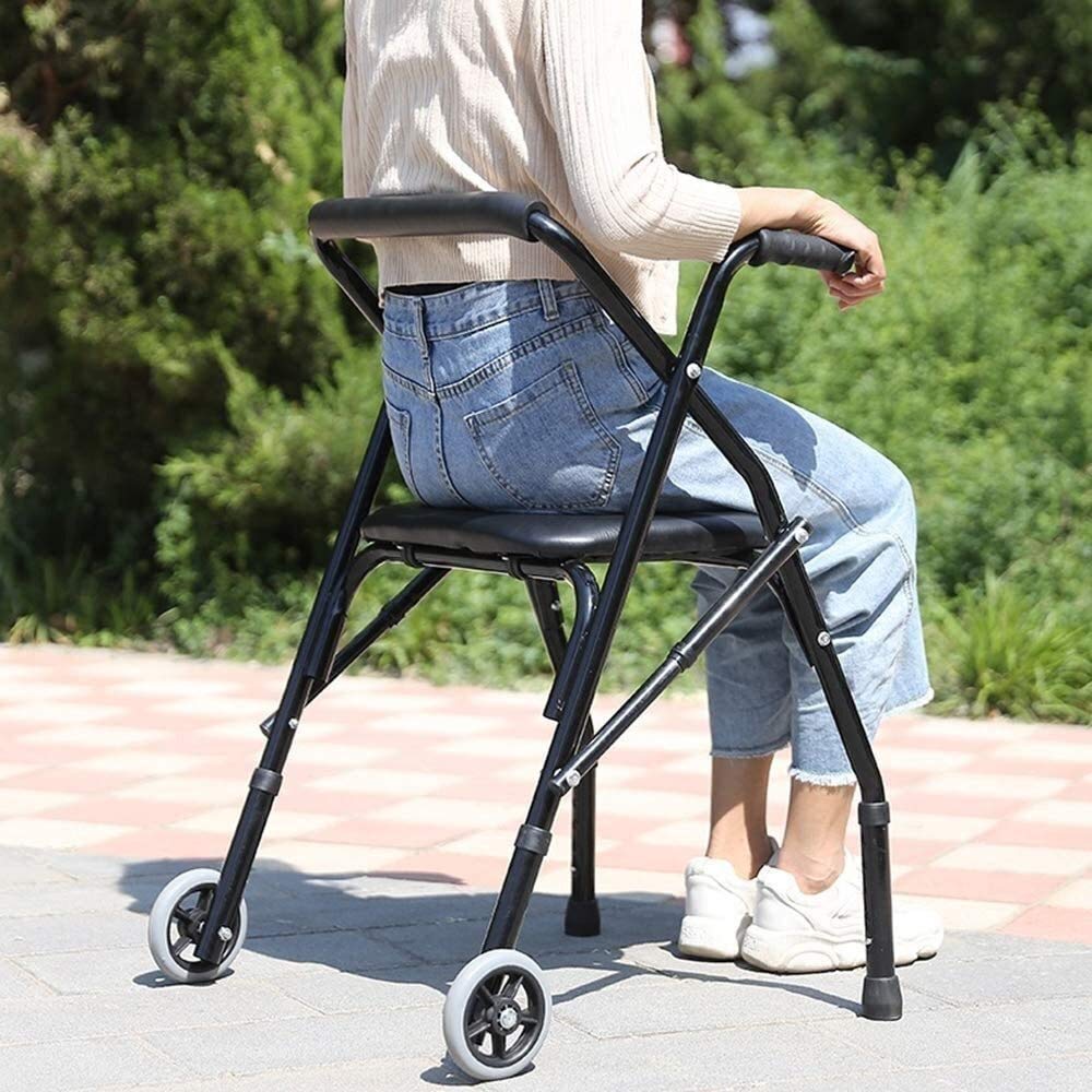 SFSGH Chodzik Standardowy chodzik Rollator Rollator Walker Pomoc w poruszaniu się Chodzik z wyściełanym siedziskiem i kołami Lekki składany chodzik z napędem dla starszych seniorów Niepełnosprawny z