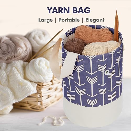 Vista 97 de TOGETRUE Bolsa de hilo, pequeña bolsa de ganchillo para tejer, organizador de bolsas de almacenamiento de hilo portátil para proyectos de ganchillo