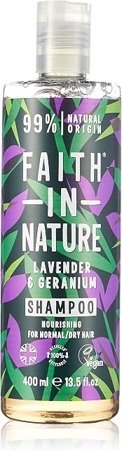 Faith In Nature Natural Lavender and Geranium Shampoo, Nourishing, Vegan and Cruelty Free, No SLS or Parabens, For Normal to Dry Hair, 400 ml