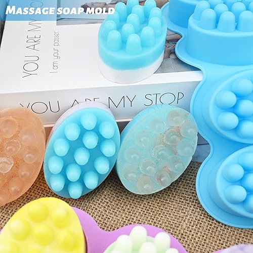 Miniatura 2 de Moukiween Molde de silicona para masaje de jabón 2 moldes de jabón de masaje moldes de barra de masaje moldes de jabón de silicona hechos a mano