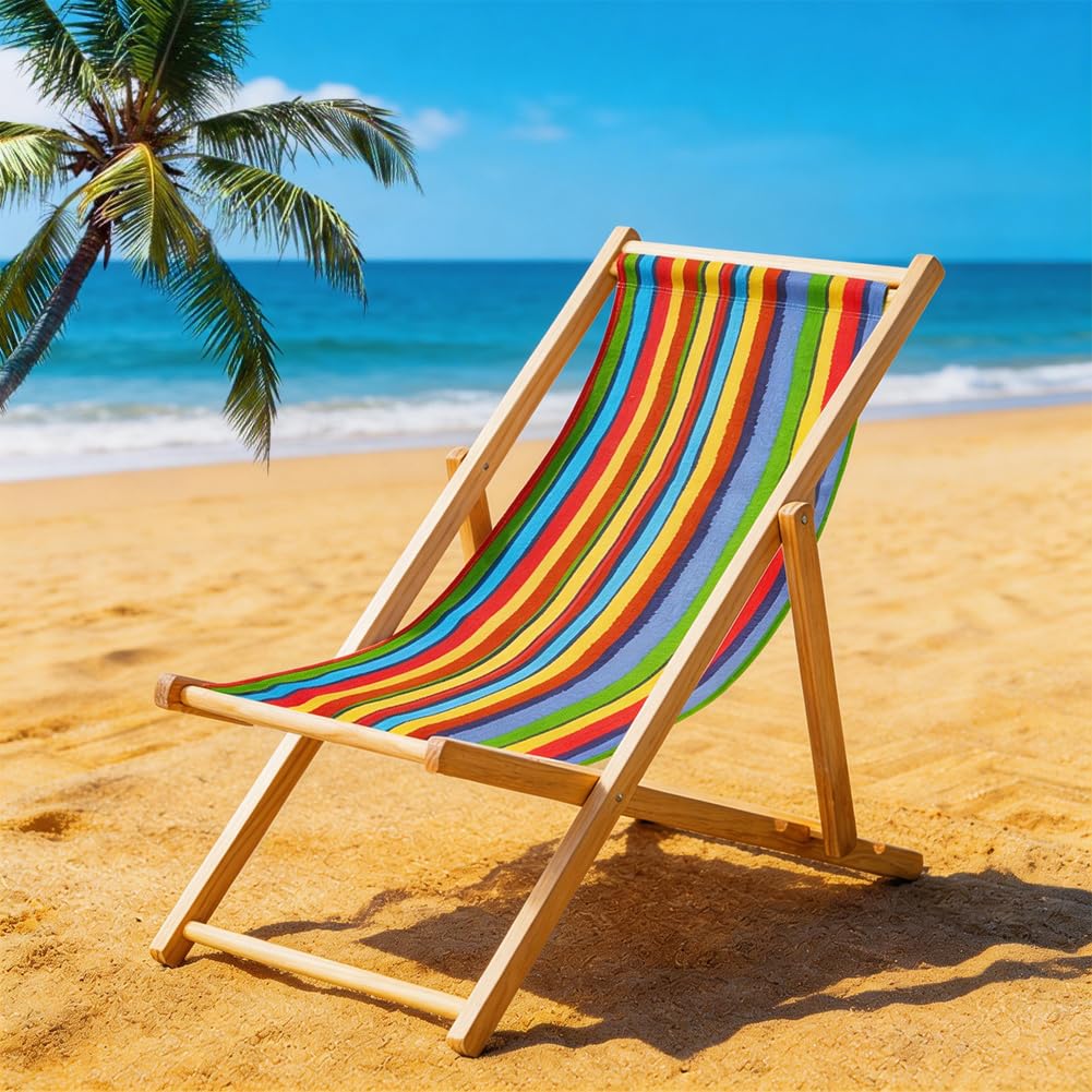 GORGECRAFT Thicker Beach Sling Chair Replacement Canvas Outdoor Lounge Chairs Covers Replacements 118 * 43.5cm Reclining Sling Chair Fabric for Sunbathing Garden Courtyard Relaxation, 10oz-Fabric