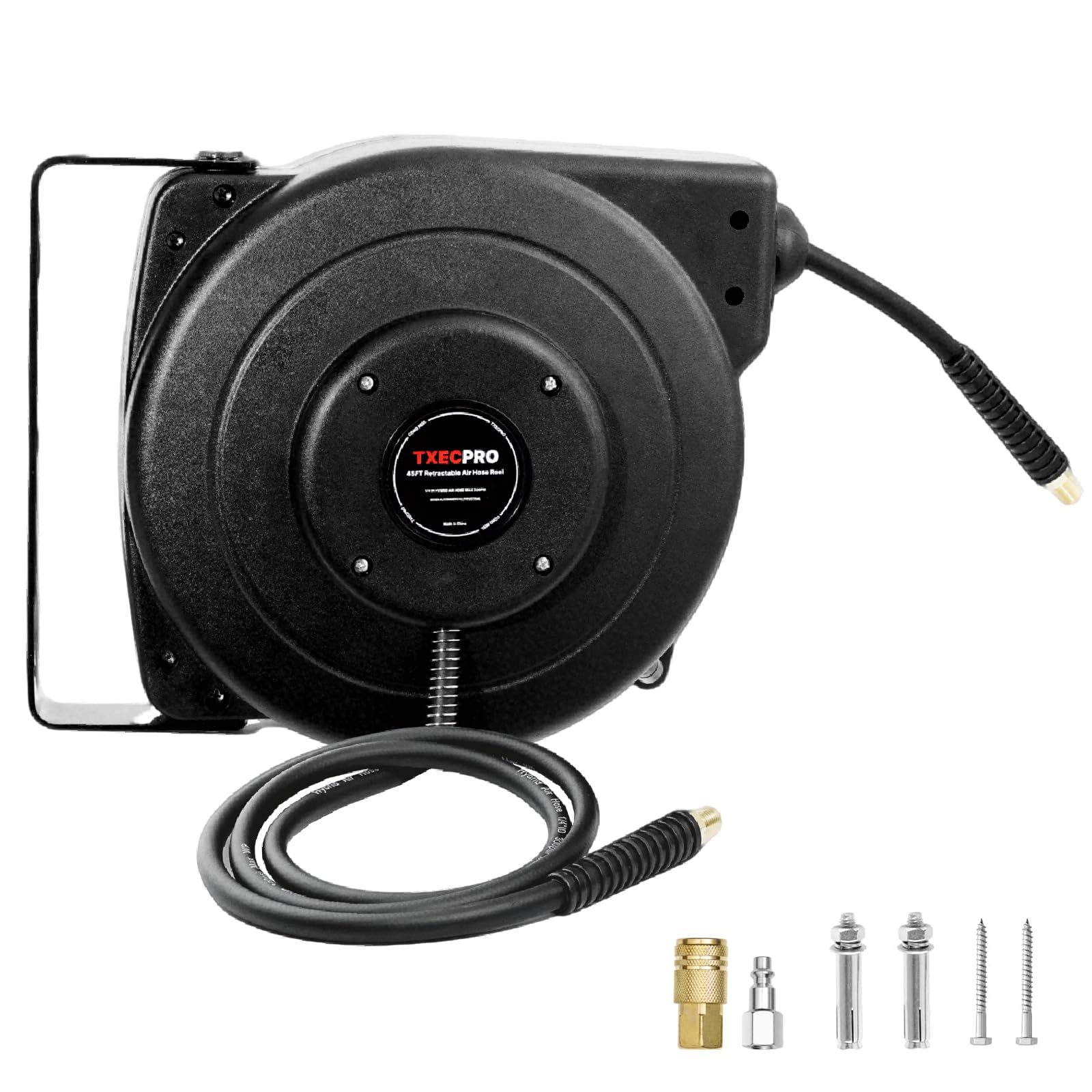 Photo 1 of Txecpro Retractable Air Hose Reel, 3/8 IN x 65 FT Hybrid Air Hose Max 300 PSI, Air Compressor Hose Reel with 5 ft Lead in, Ceiling/Wall Mounted Air Hose Reel,Heavy Duty Air Tool