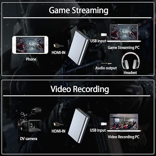 Miniatura 5 de JETAKu Tarjetas de captura de vídeo 4K USB3.0 HD Dispositivo de tarjeta de captura de juegos para conmutador PS5 PS4 Xbox 1080P 60FPS Dispositivo de