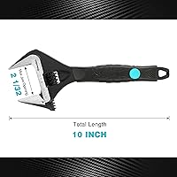 Vista 2 de DURATECH Juego de llaves ajustables de 10 pulgadas y 3 piezas de llaves de tubo recto de aluminio resistente, 10, 14, 18 pulgadas