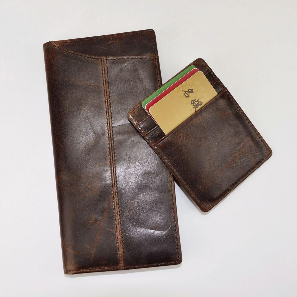 Le'aokuu Mens Genuine Leather Bifold Wallet Organizer Checkbook Card Case(0 1019 A Coffee) - Image 5
