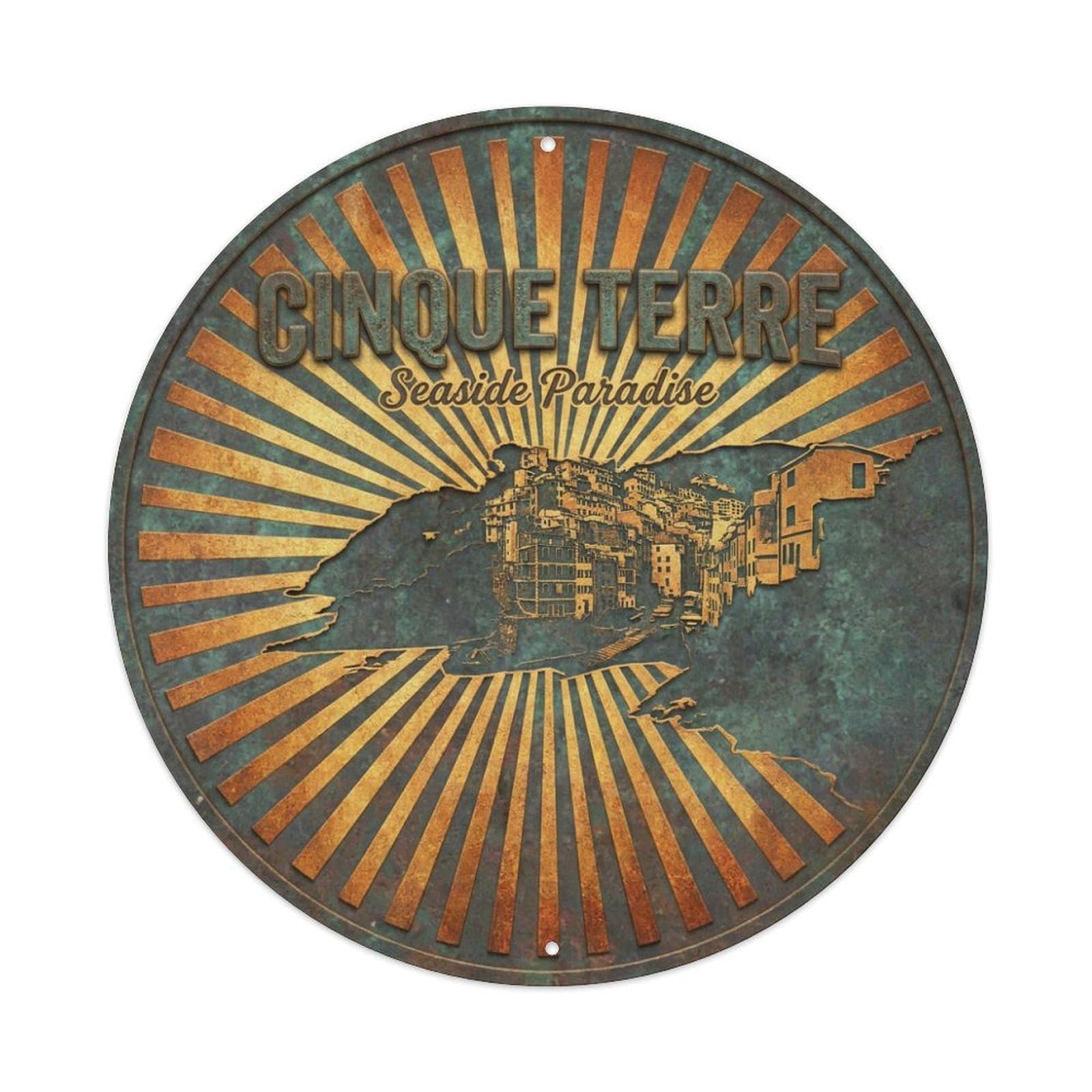 Vintage Travel Cinque Terre Italy Journey Metal Tin Sign