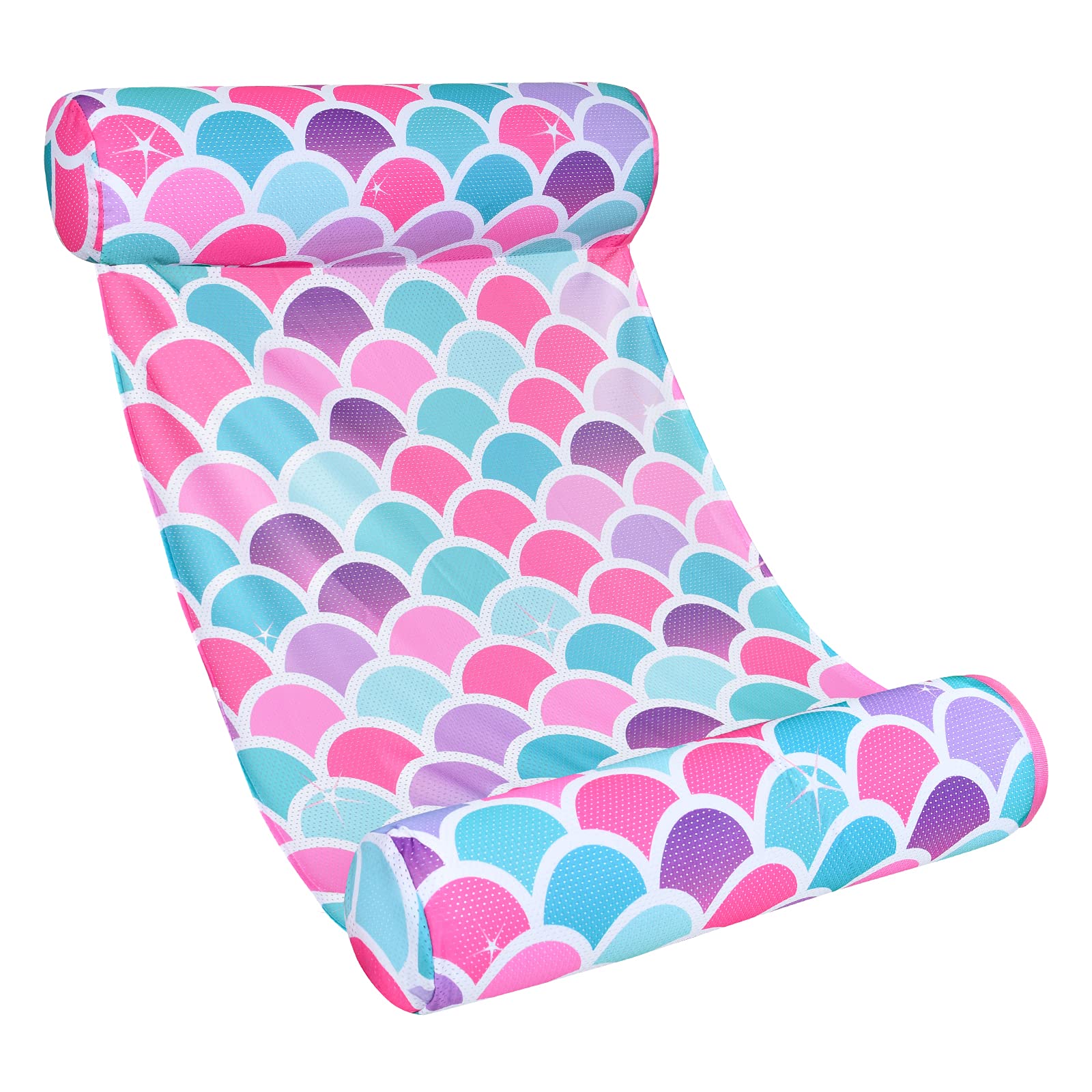 Water Hammock for Adults - Inflatable Pool Floats Multi-Purpose 4-in-1 Saddle Lounge Chair Hammock Drifter Soft Mesh Swimming Raft for Beach Party