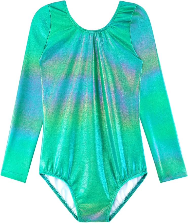 HOZIY Long Sleeve Leotards for Girls Gymnastics Kids Toddler Tumbling Outfits Floral Unicorn Galaxy Rainbow Stripe Pattern